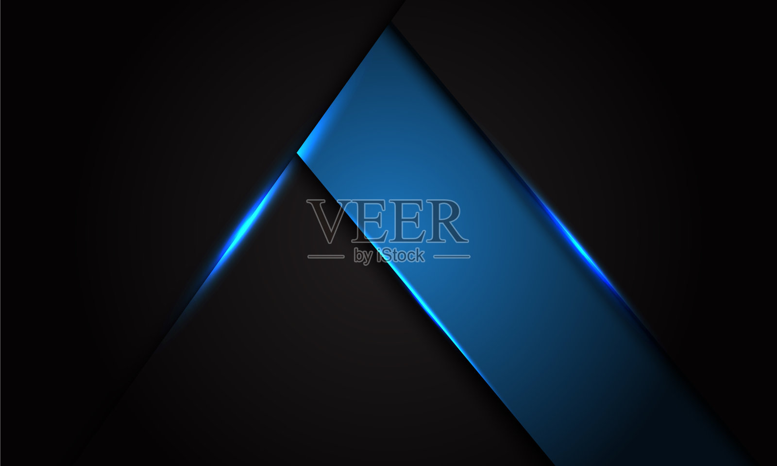 抽象蓝色标签金属在深灰色三角形插画图片素材