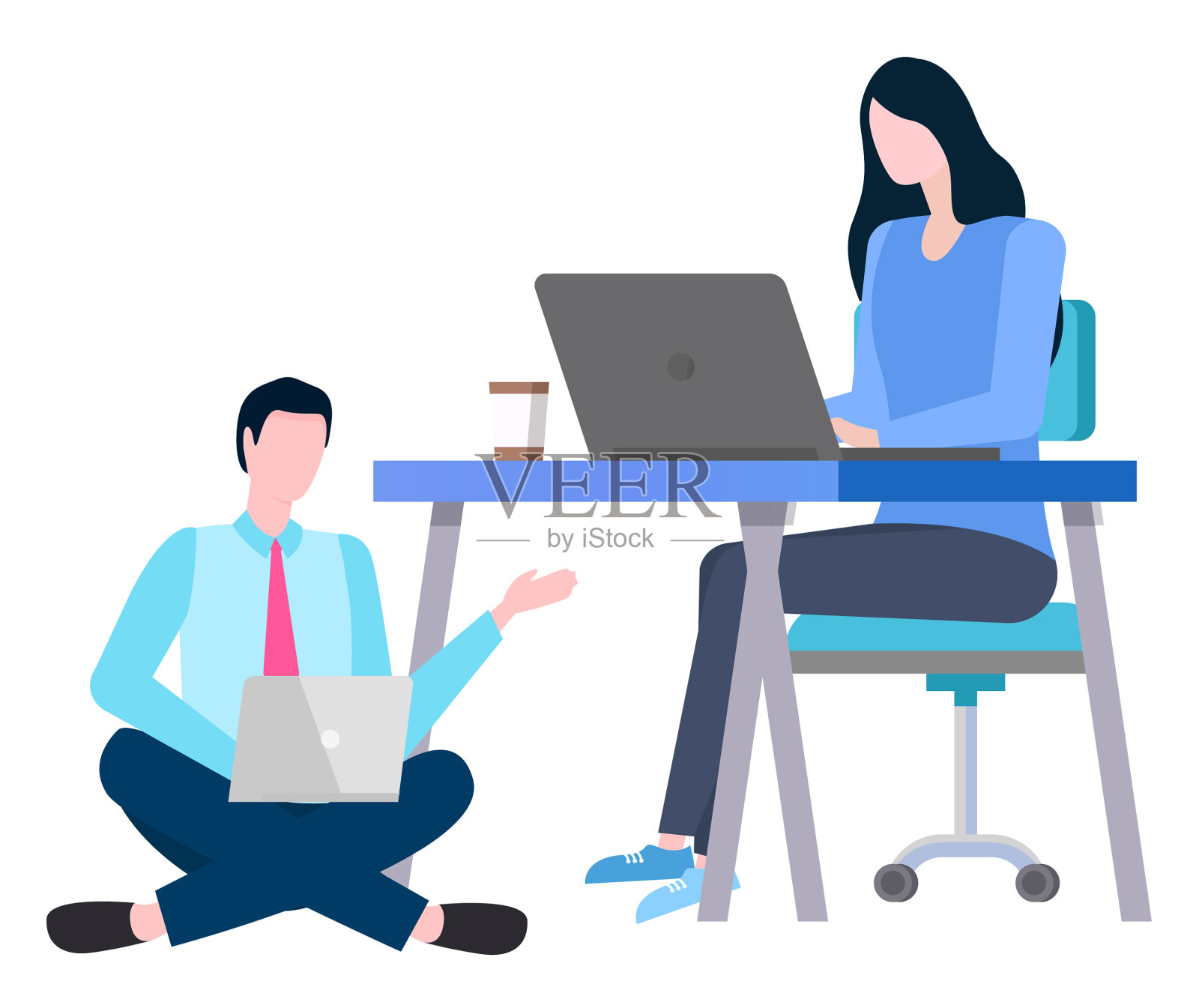 经纪人孤立地讨论交易销售设计元素图片