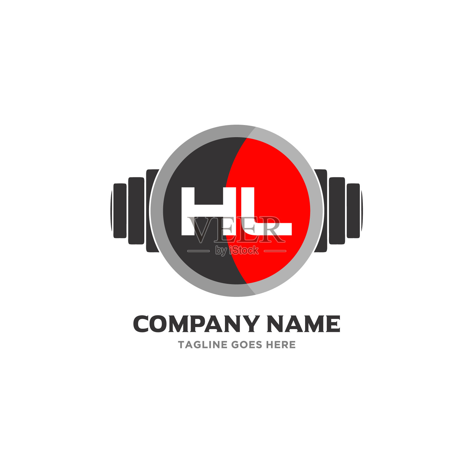 Hl字母标识设计图标健身与音乐插画图片素材