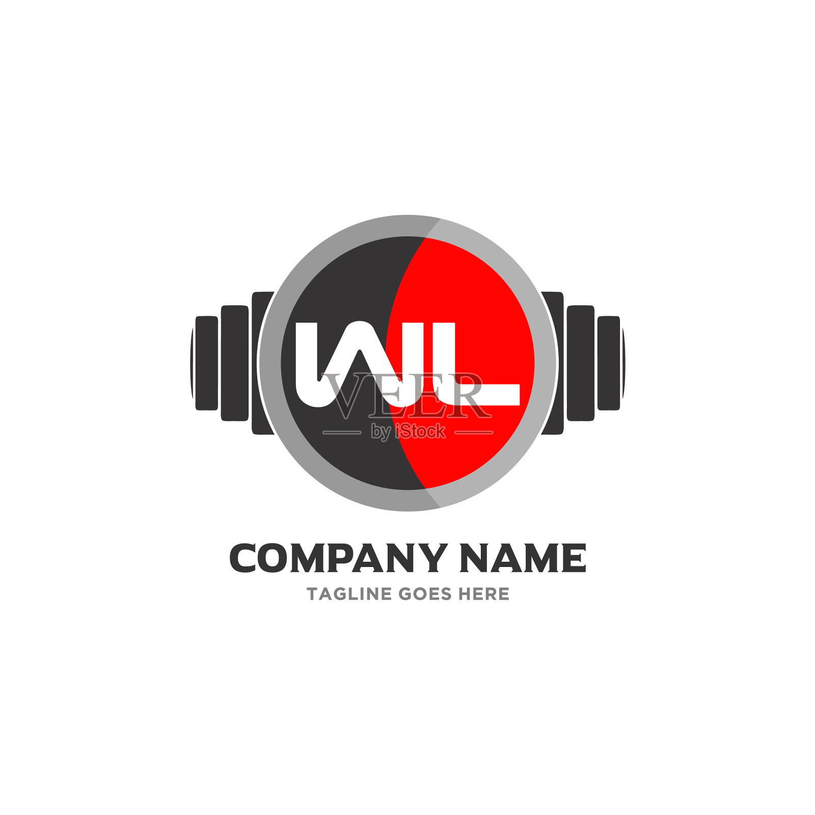 Wl字母标志设计图标健身和音乐插画图片素材