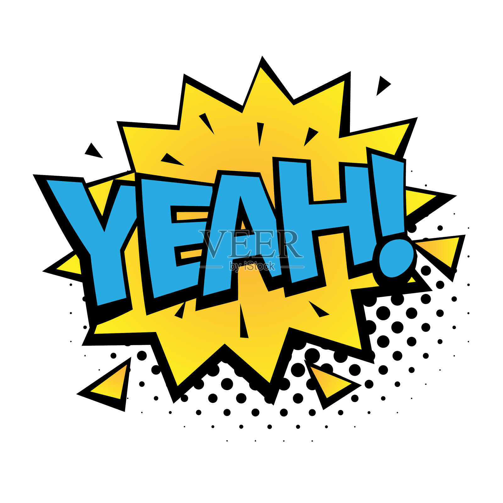 漫画字体，是的，漫画演讲泡泡插画图片素材