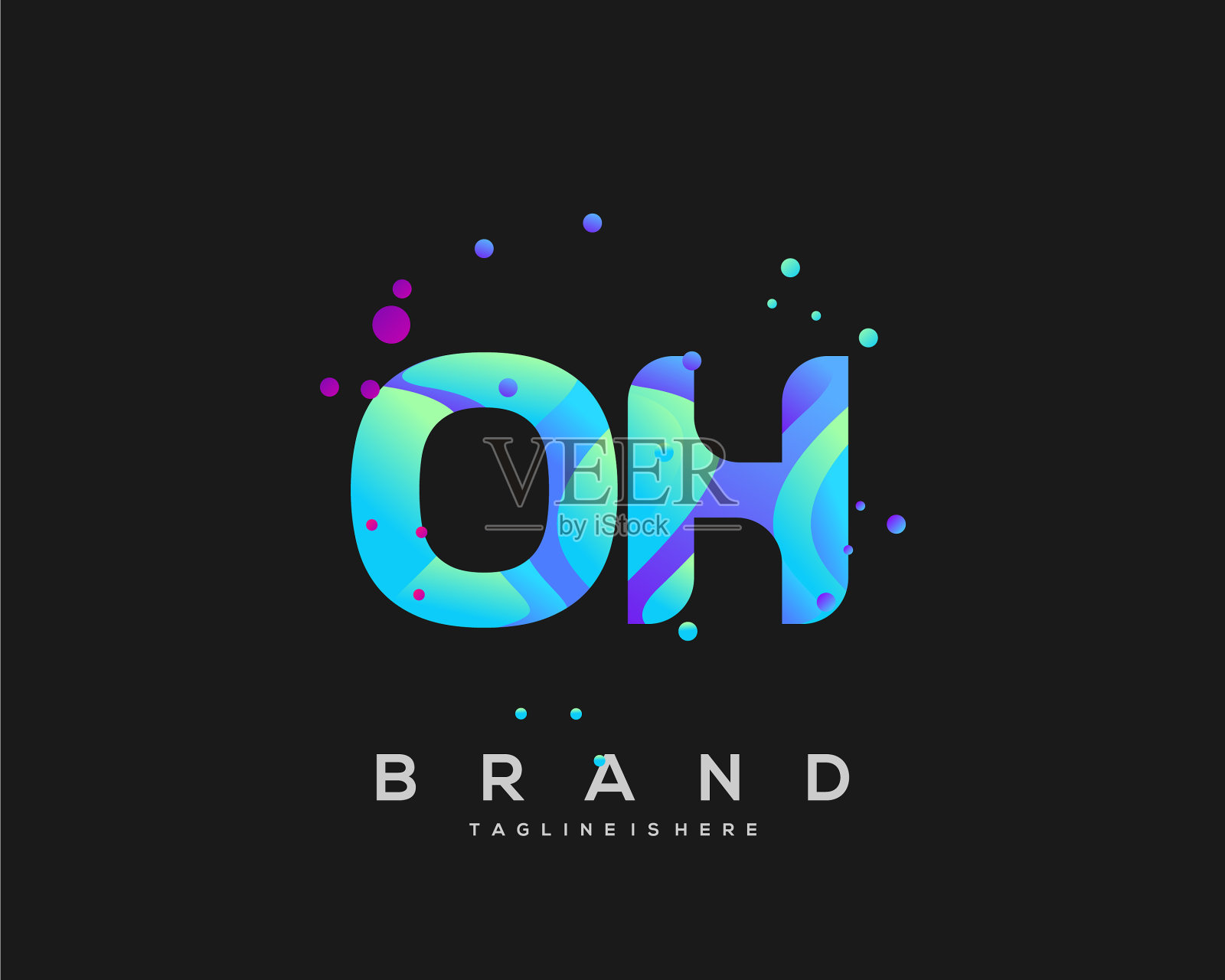 哦，初始标志与彩色模板插画图片素材