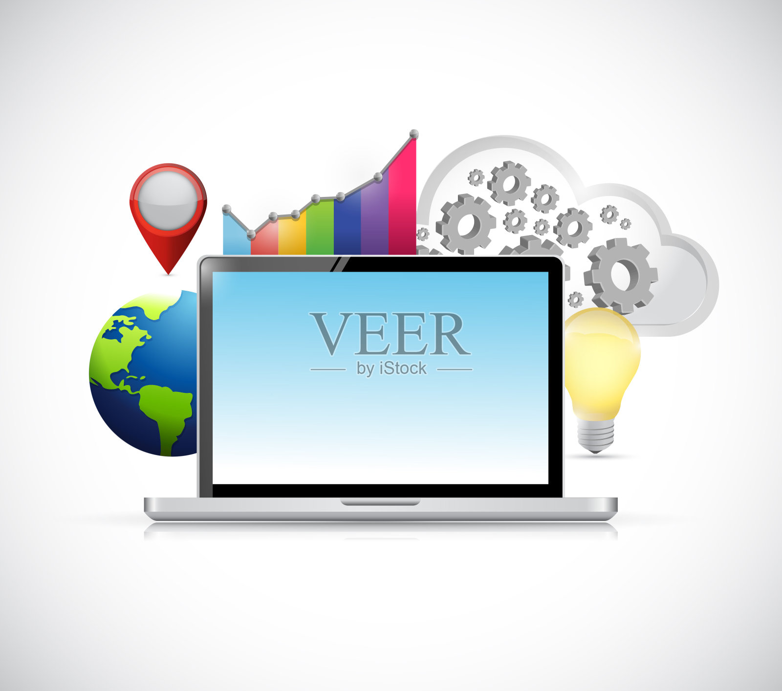 Seo电脑概念插图插画图片素材