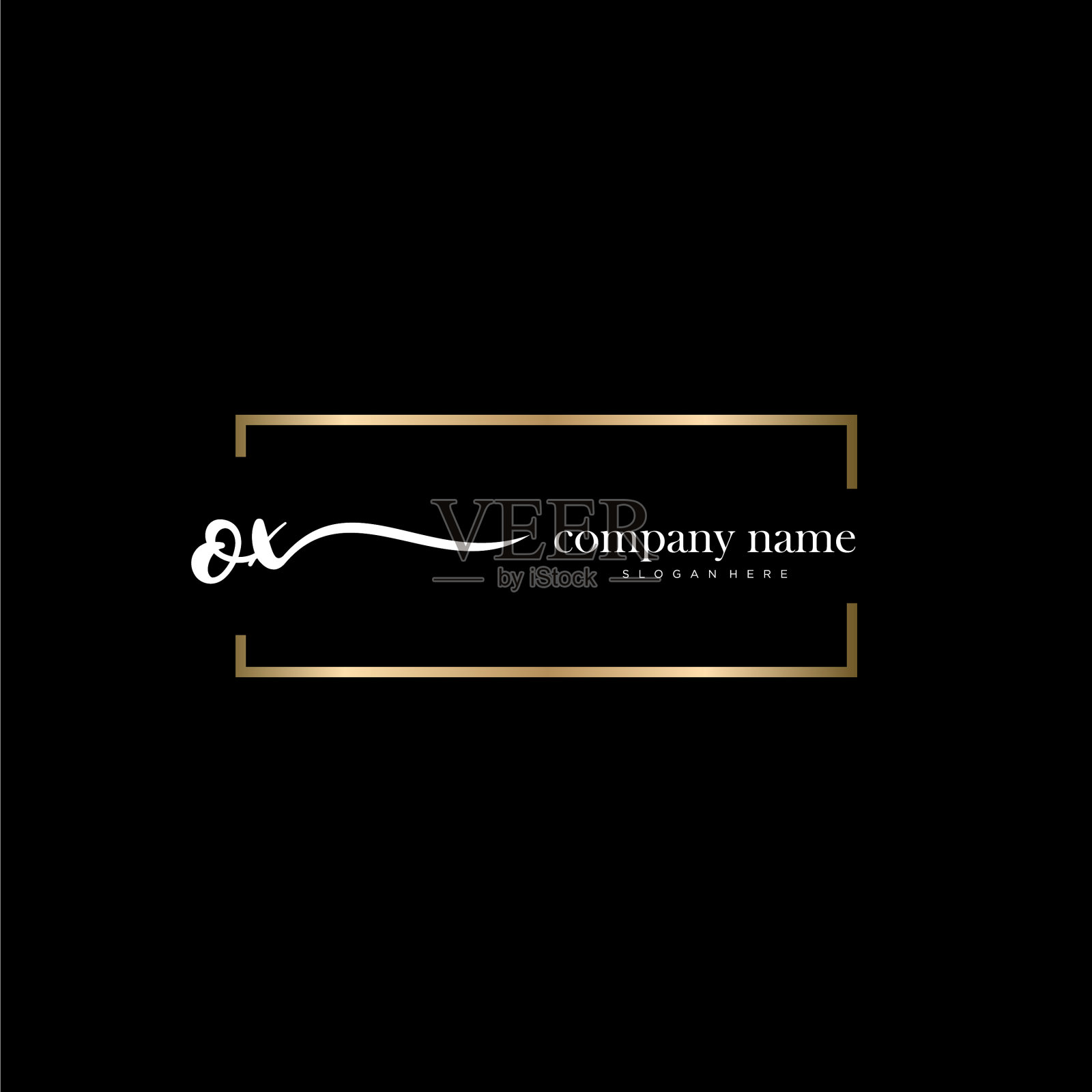 牛首字母手写标志手绘插画图片素材