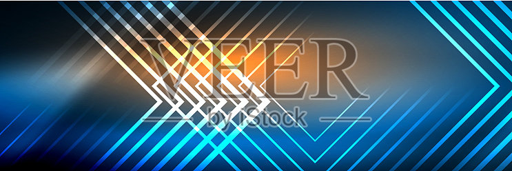 闪亮的霓虹灯发光的技术线高科技插画图片素材