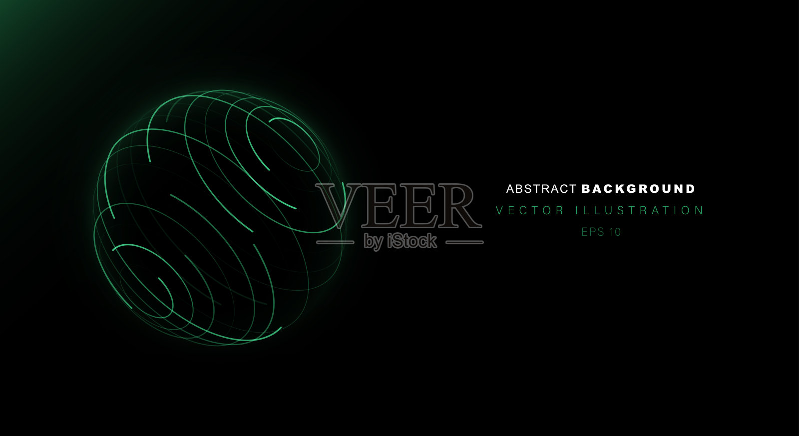 抽象的未来主义背景，描绘了一个霓虹灯条纹的球体。可以用作HUD元素。矢量科学与技术插图。插画图片素材