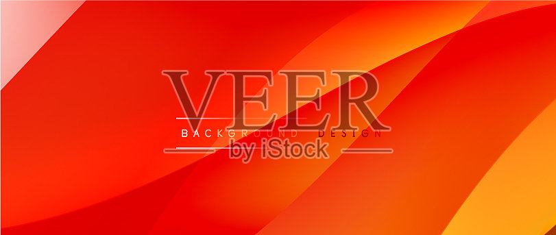 流体梯度波与阴影线和发光插画图片素材