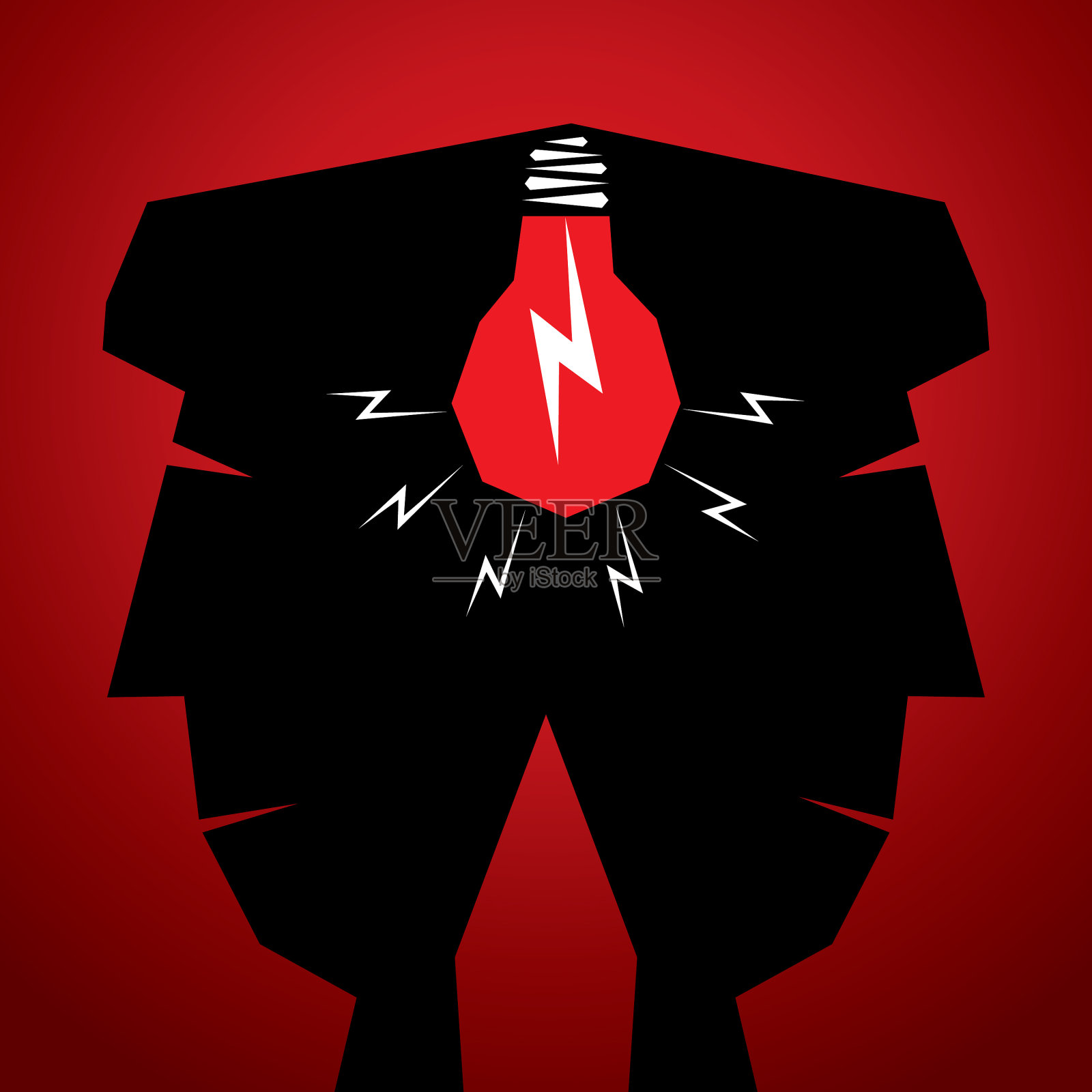 新想法概念男人头在灯泡插画图片素材