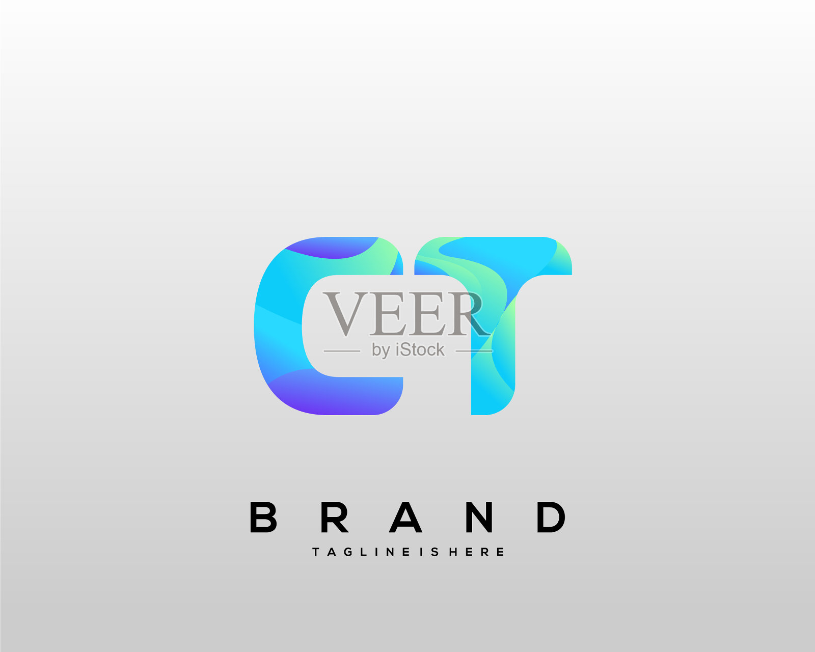 Ct初始标志与彩色模板插画图片素材