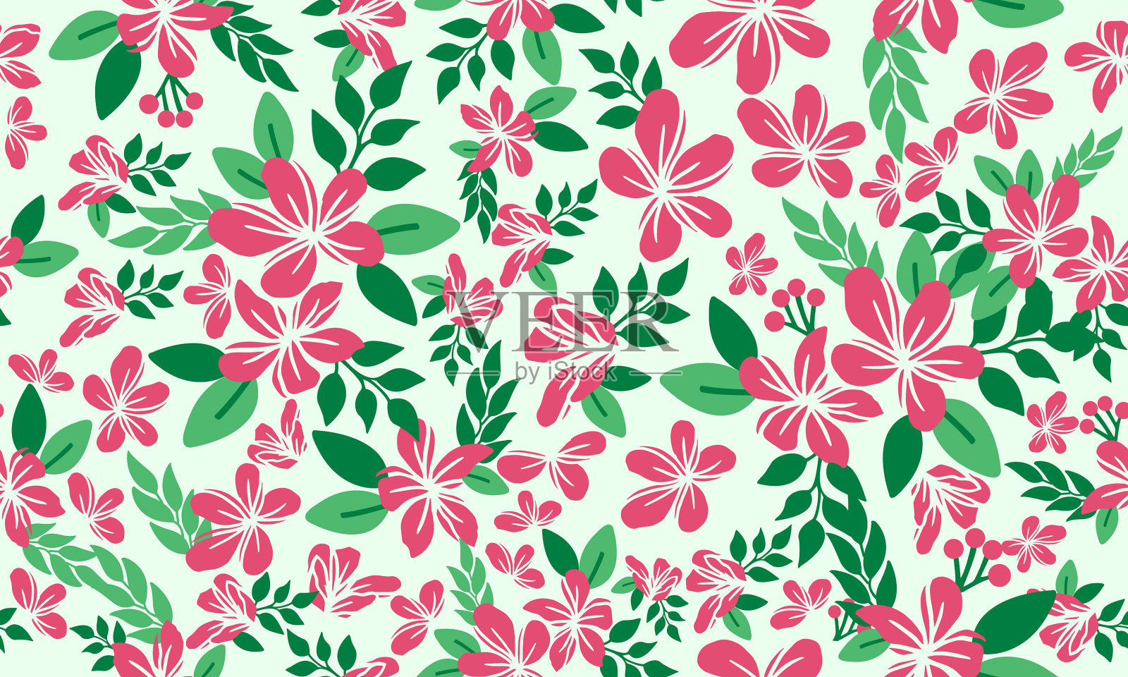 古董花图案背景情人节插画图片素材