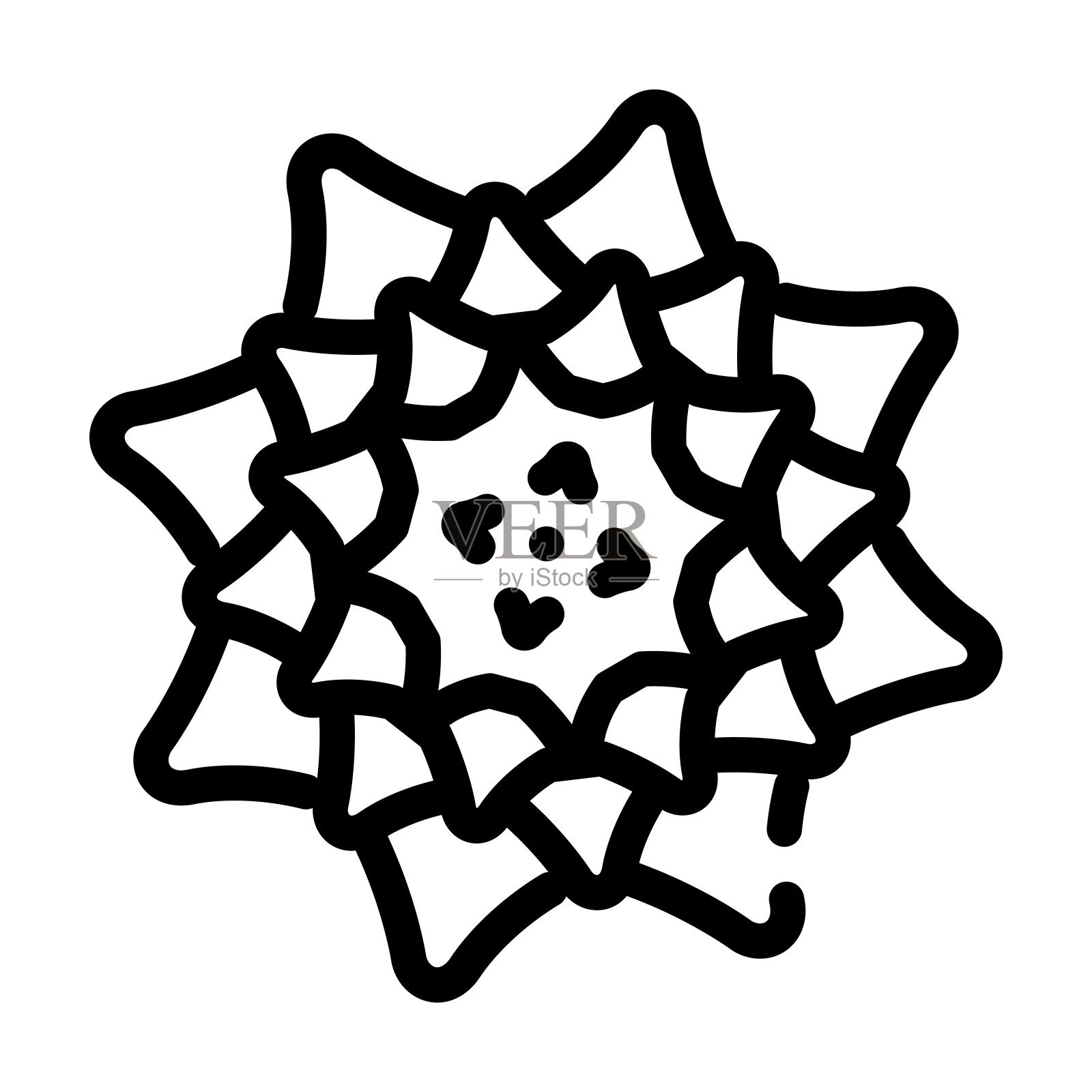 过敏原疾病线图标矢量插图黑色插画图片素材