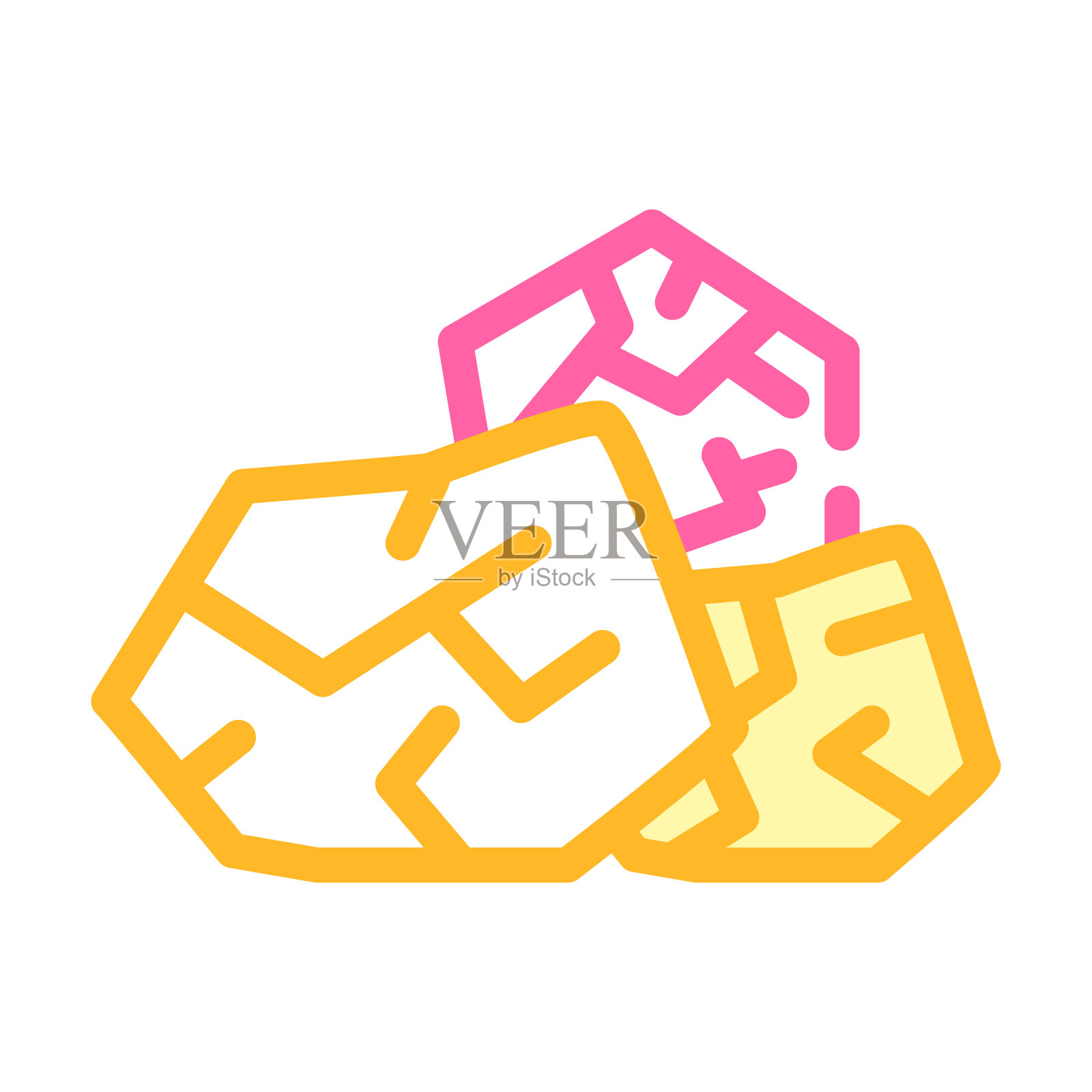 投掷石头颜色图标矢量插图插画图片素材