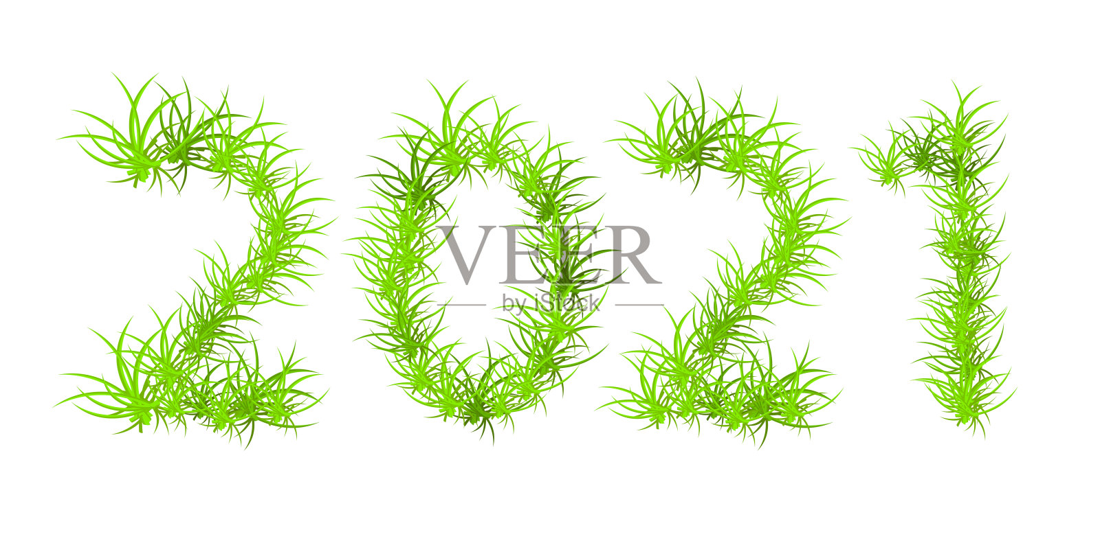 绿色2021年的矢量插图插画图片素材