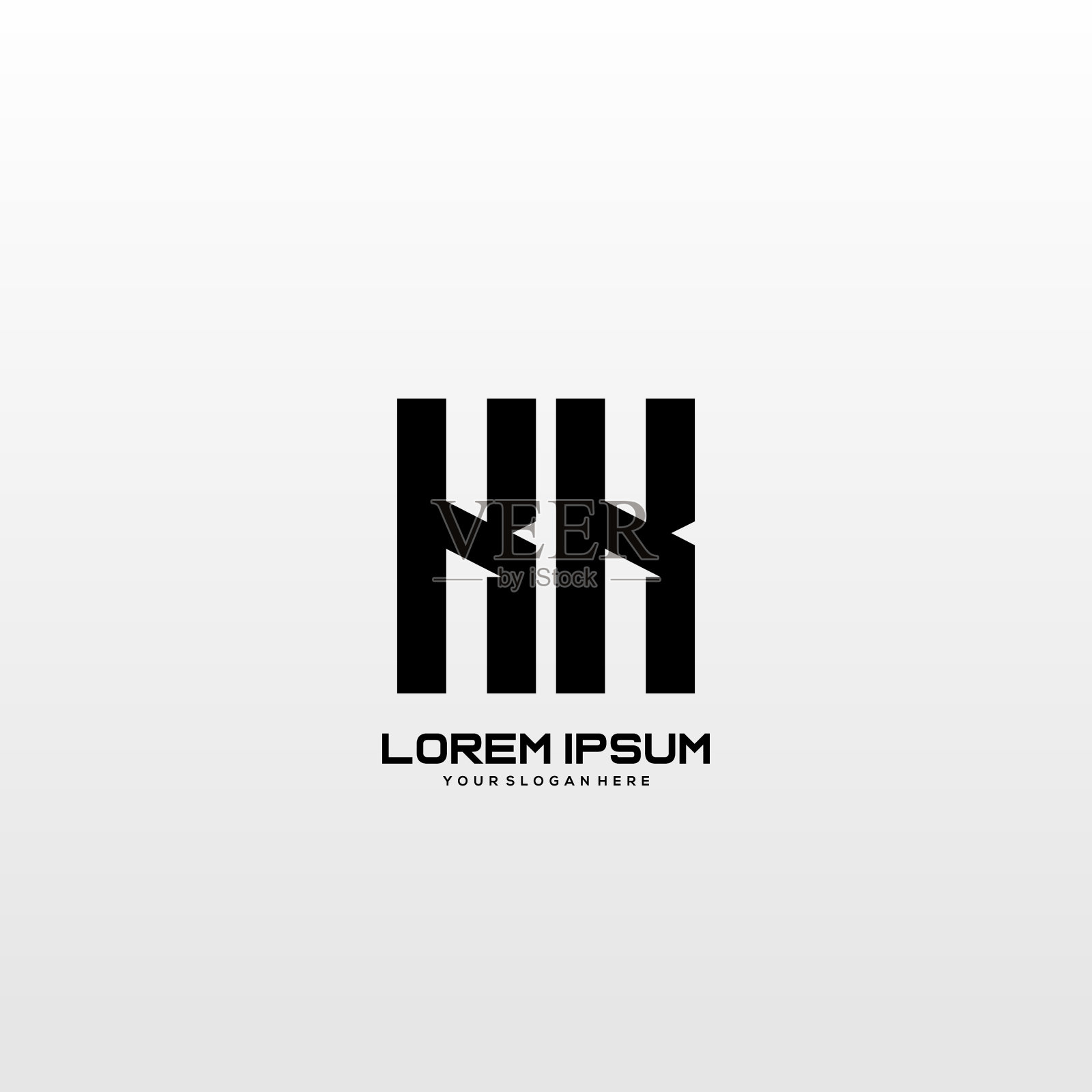 Kk首字母极简艺术标志插画图片素材