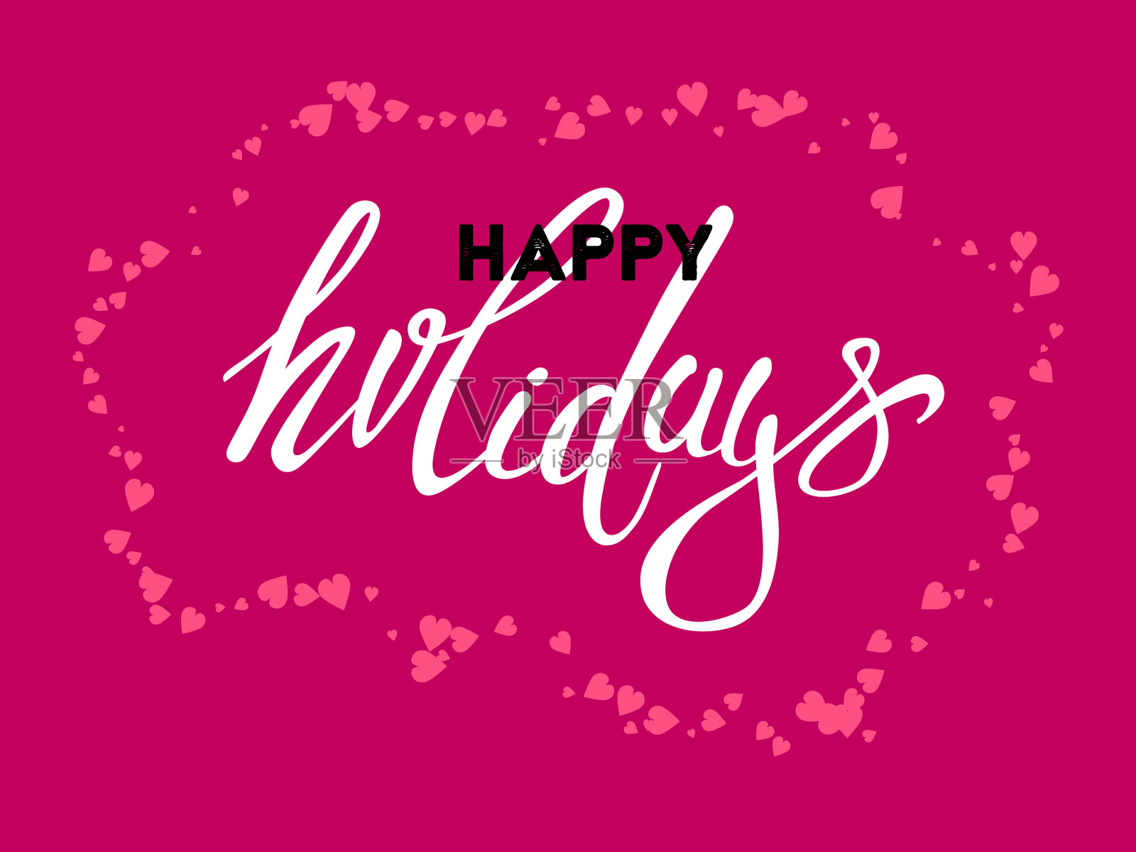 节日快乐手绘创意书法插画图片素材