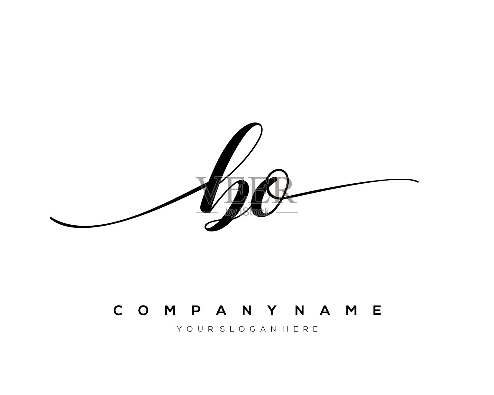 博首字母手写logo手绘插画图片素材