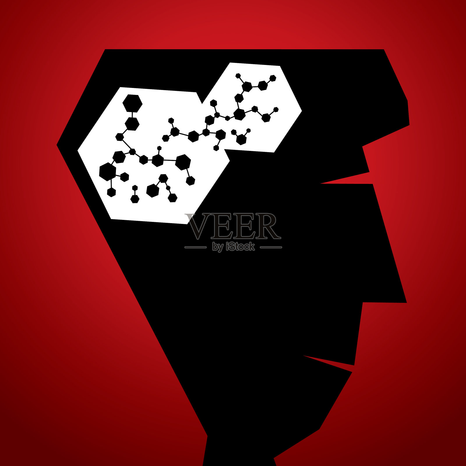 头部原子结构插画图片素材