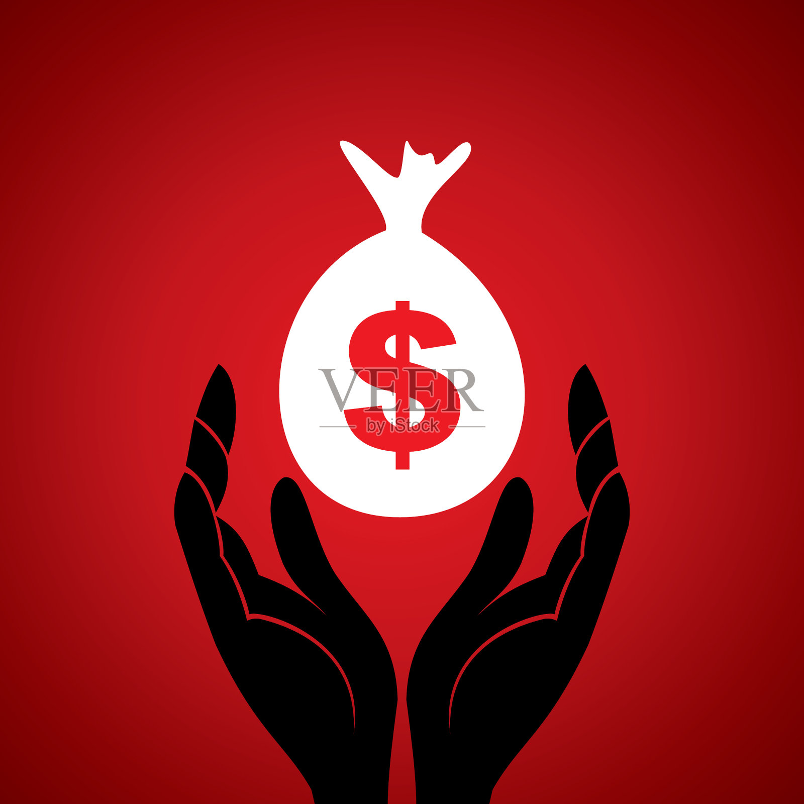 手头股票下的省钱理念插画图片素材