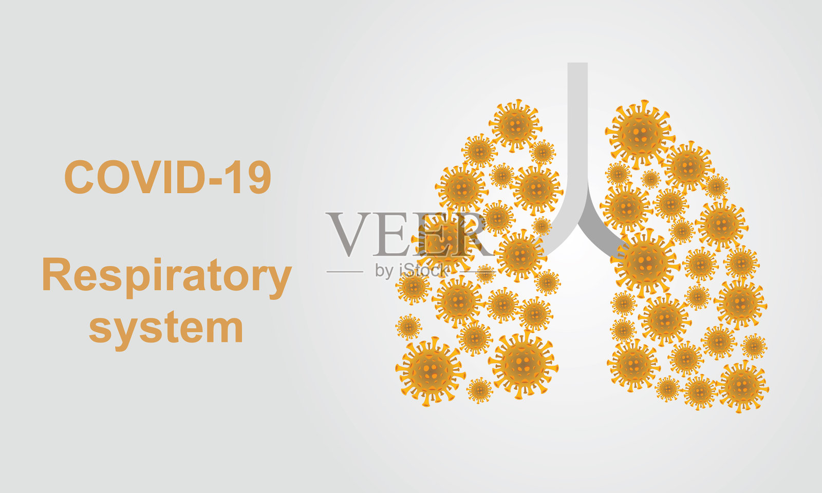 冠状病毒对人类呼吸系统的影响插画图片素材