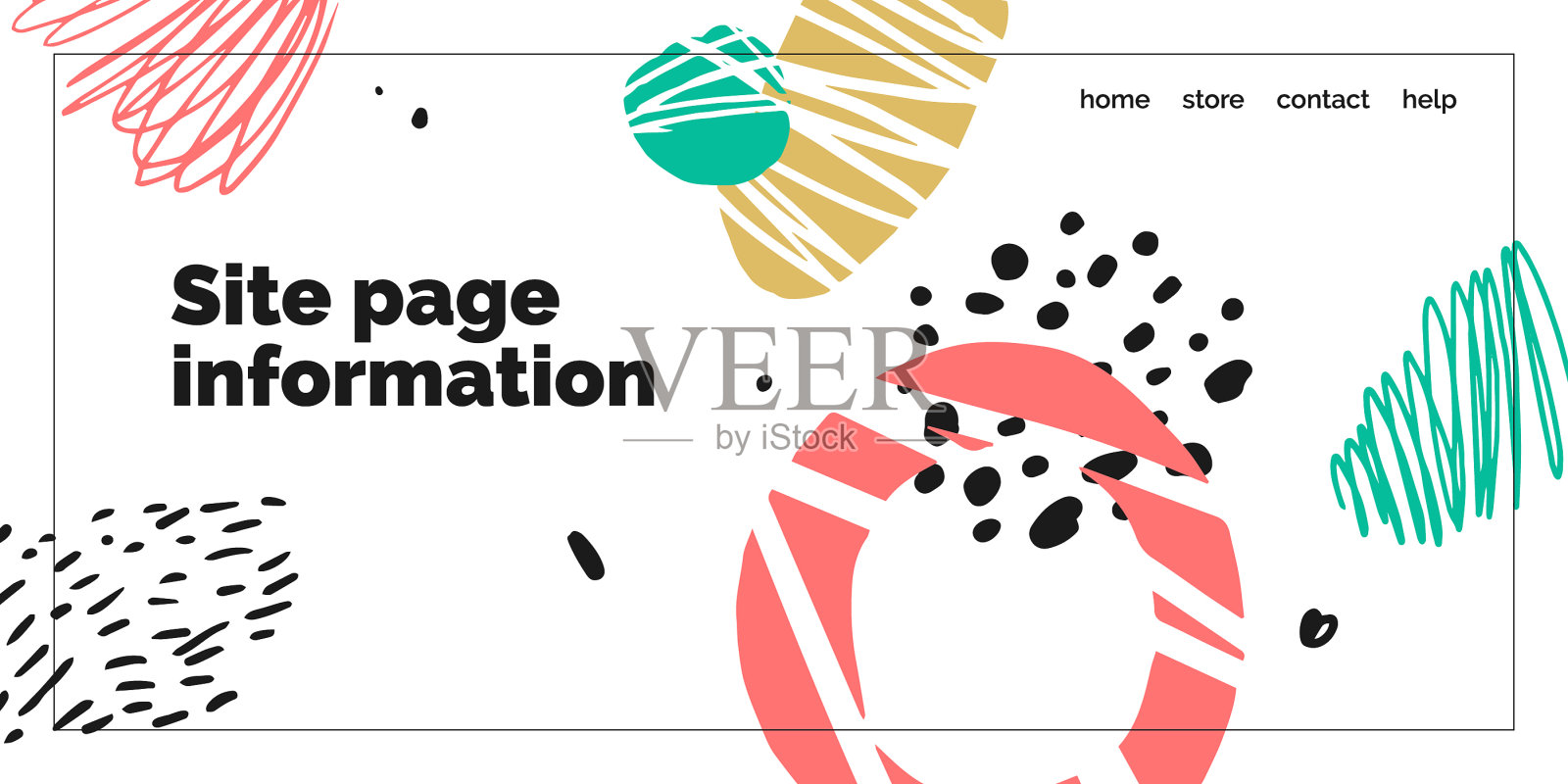 现代海报不同形状的涂鸦风格插画图片素材