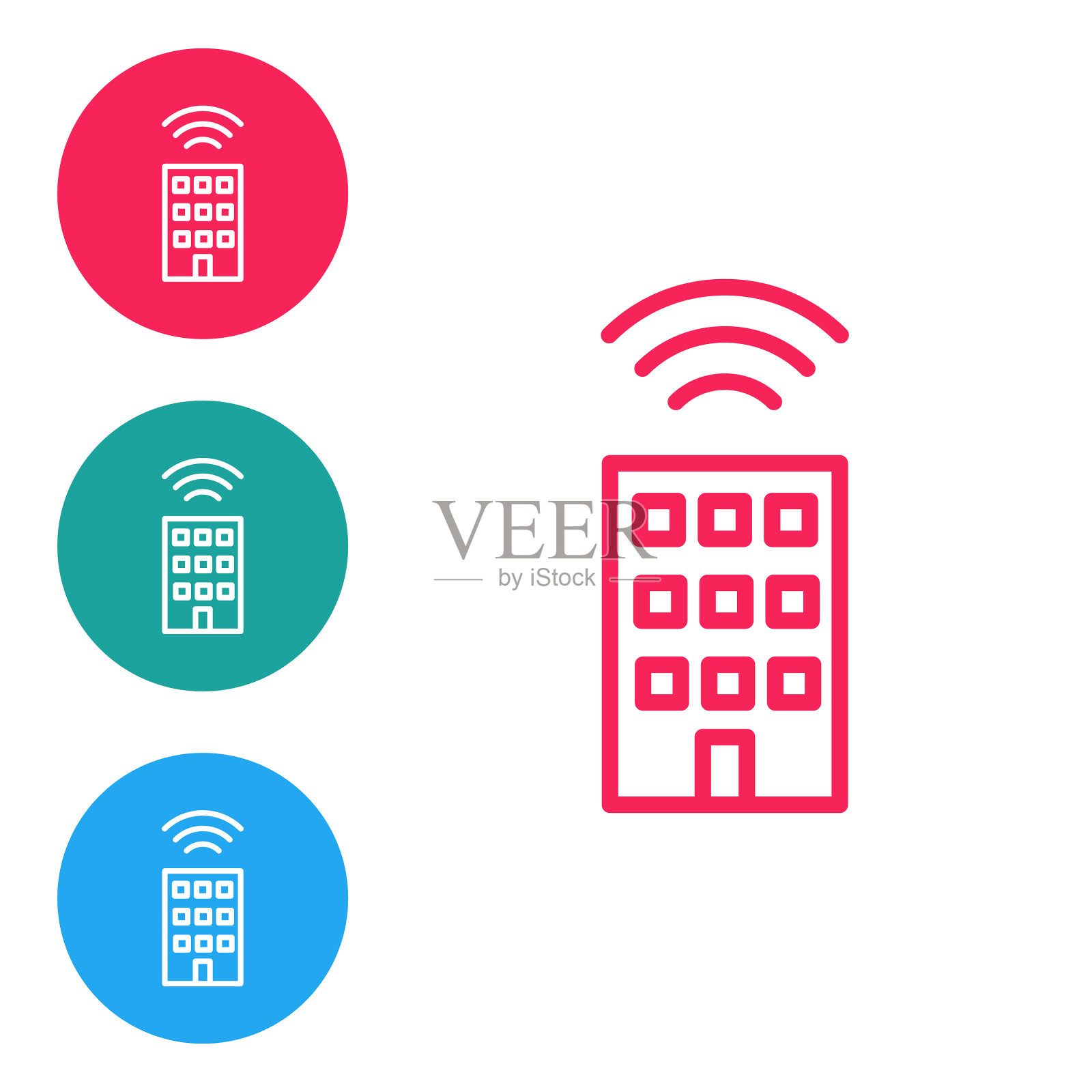 红色线智能家居无线图标隔离图标素材