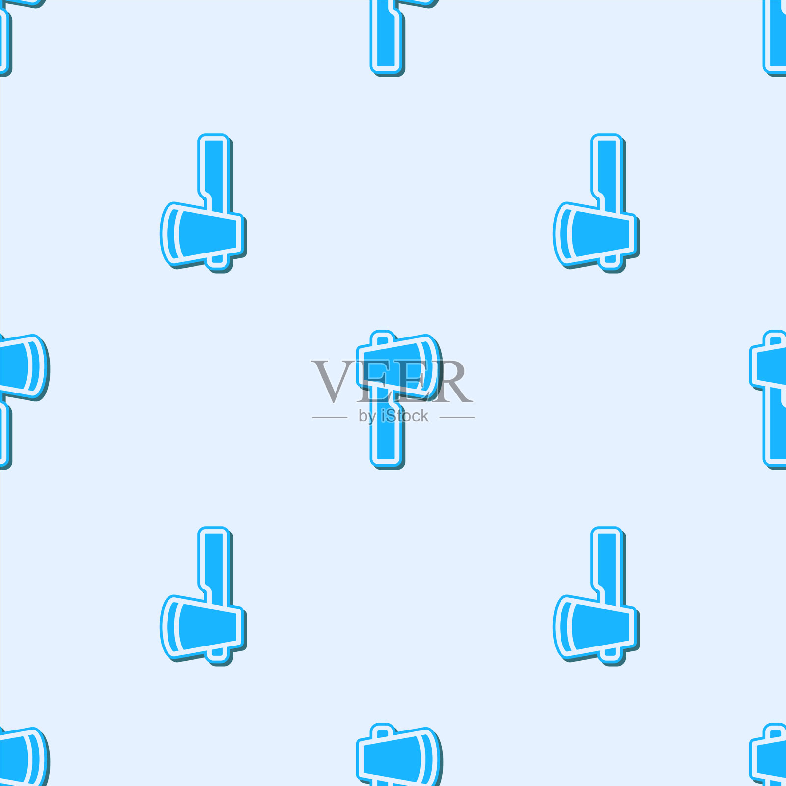 蓝线木斧图标隔离无缝插画图片素材