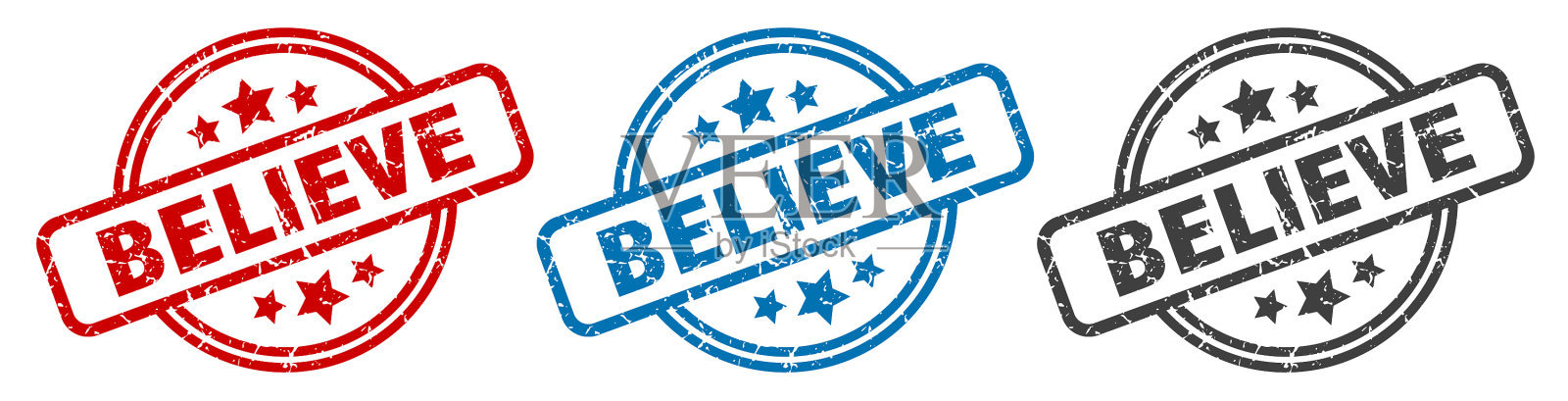 相信邮票相信圆孤立的符号相信插画图片素材