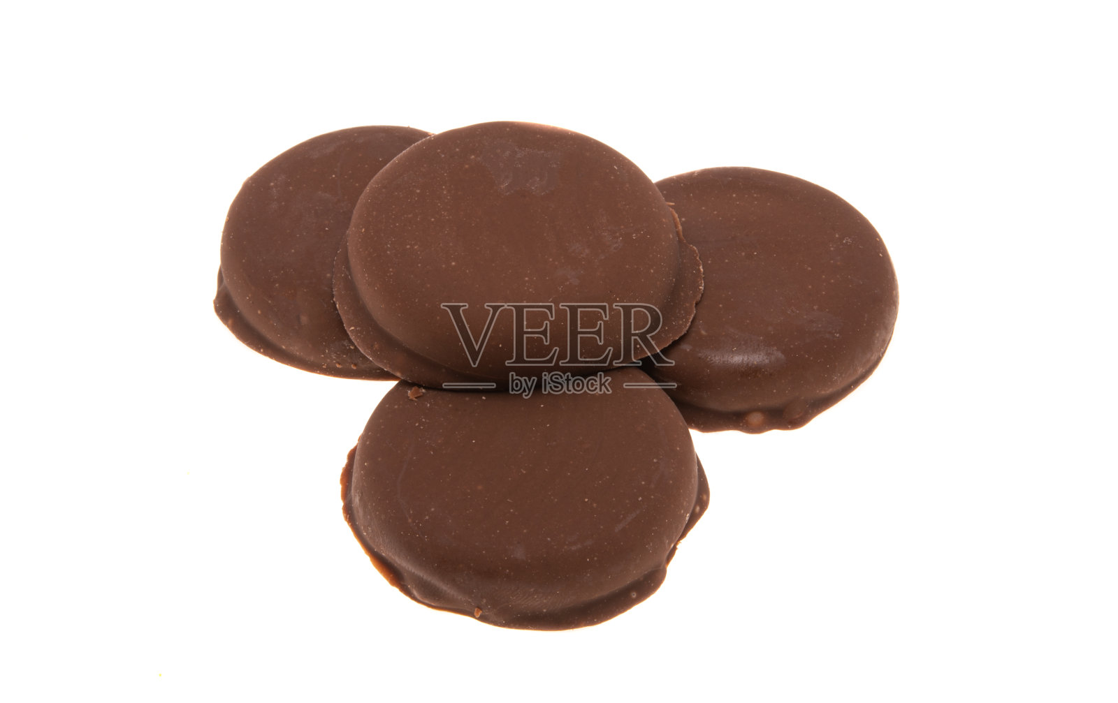 饼干在巧克力釉孤立照片摄影图片