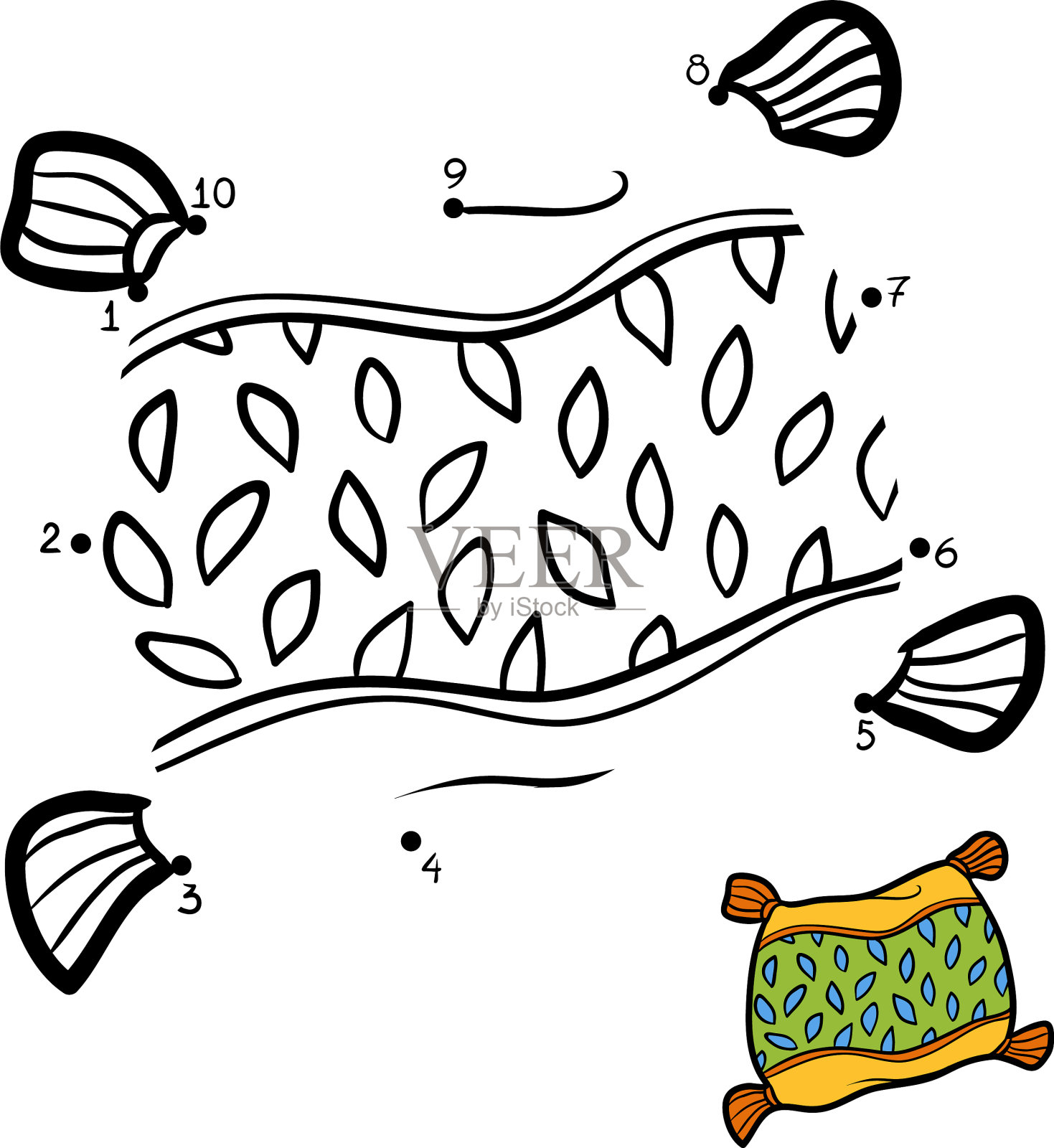 数字游戏的枕头插画图片素材