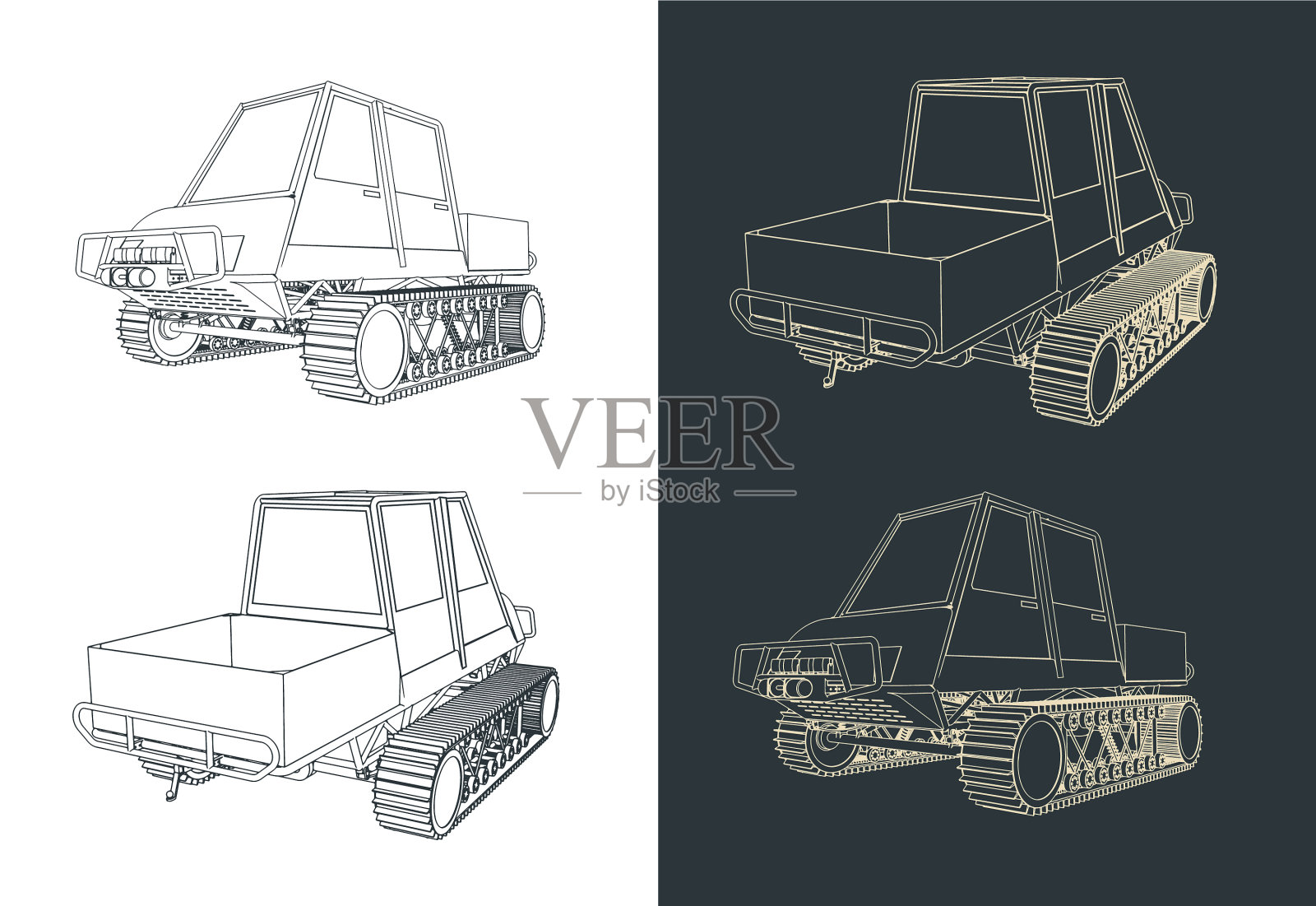 全地形车辆轮廓插画图片素材