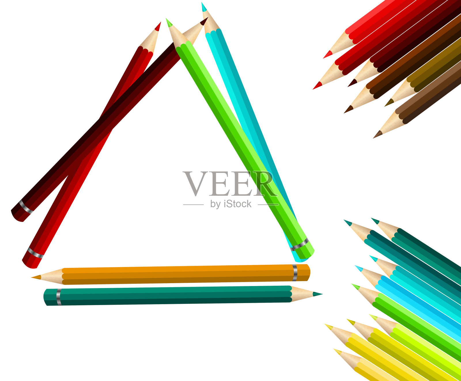 彩色铅笔的背景插画图片素材