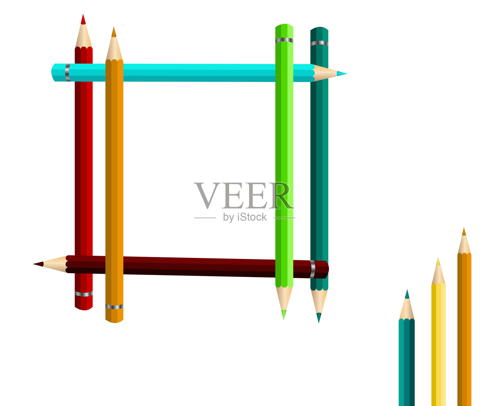 彩色铅笔的背景插画图片素材