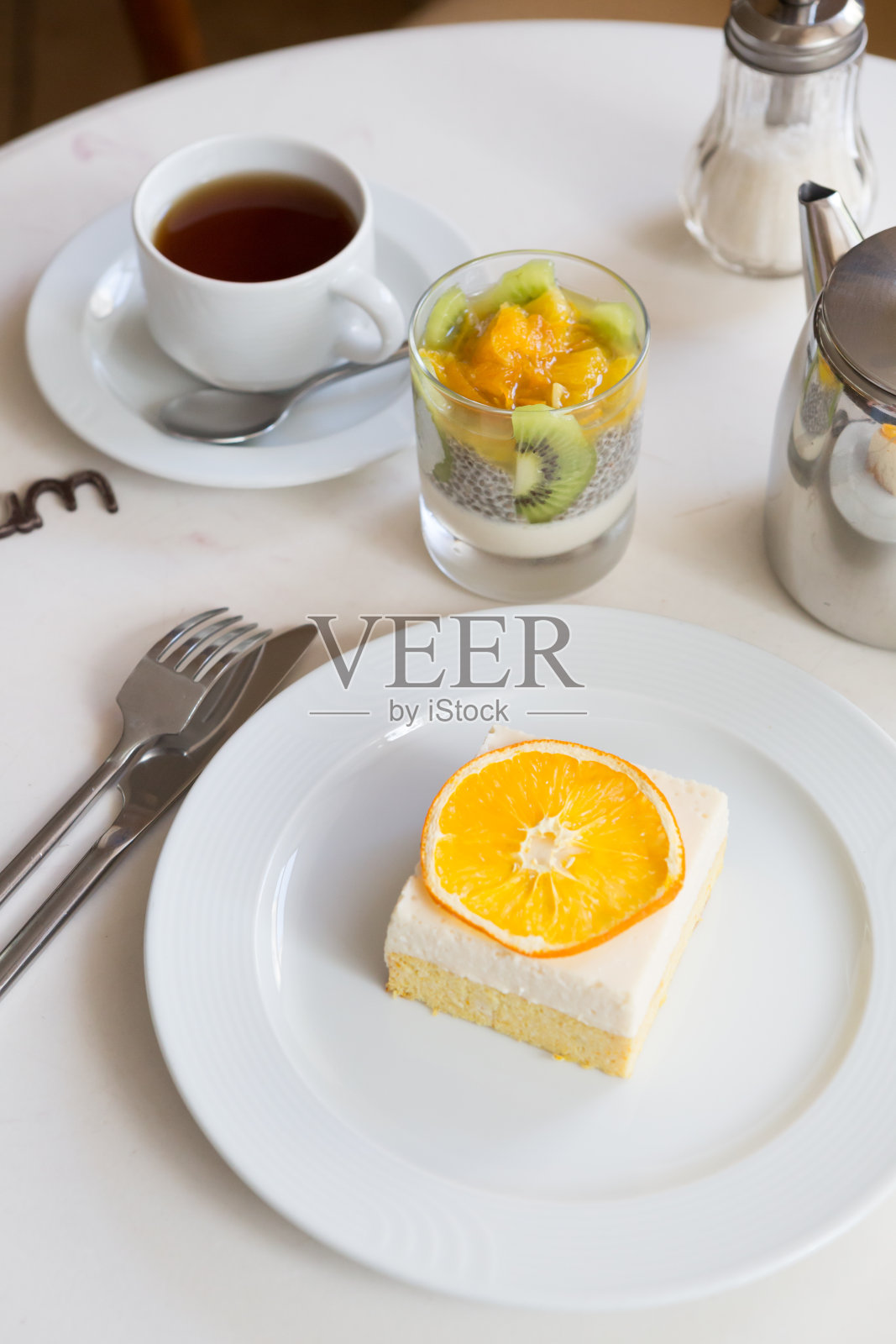 橙片海绵蛋糕照片摄影图片