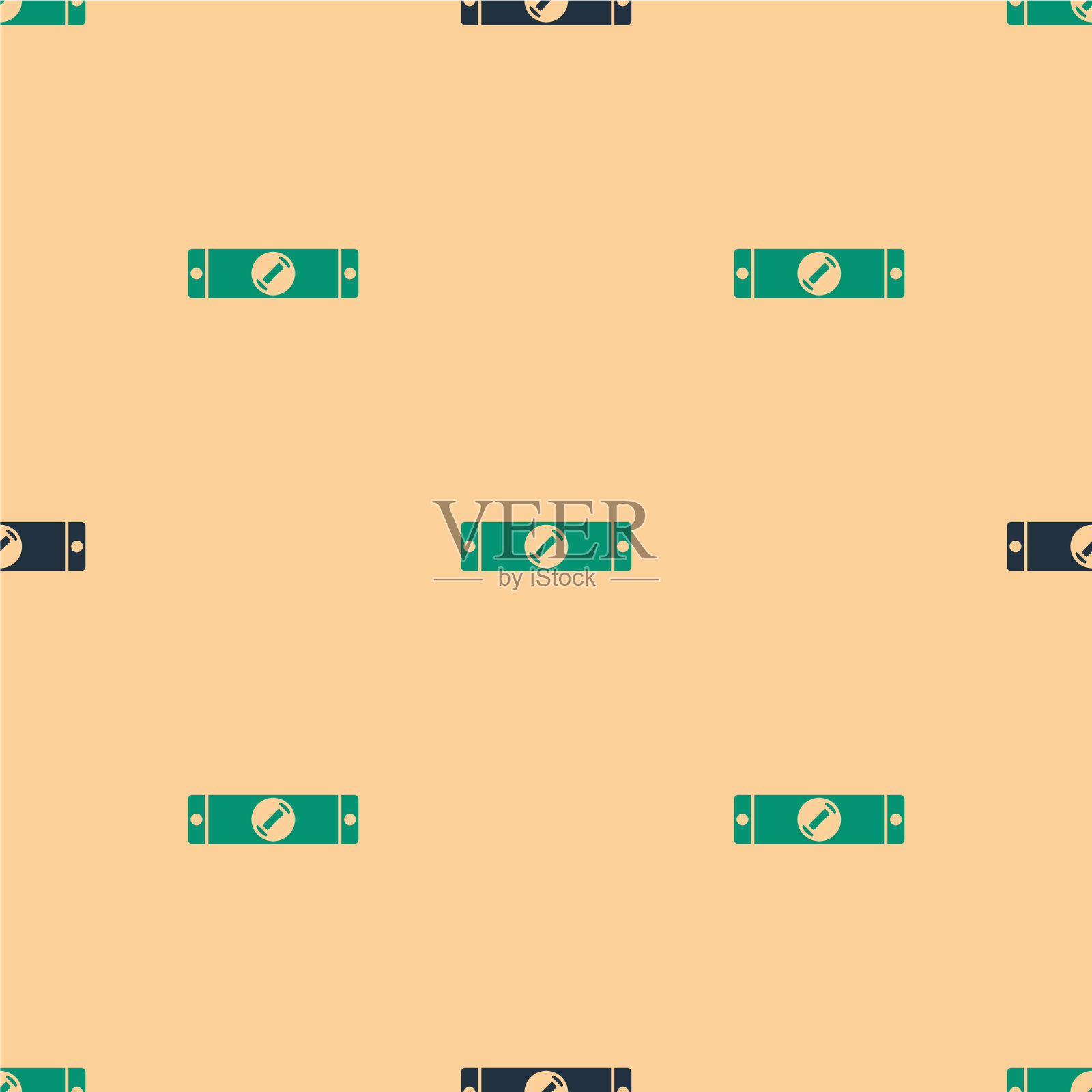 绿色和黑色的建筑气泡级别图标插画图片素材