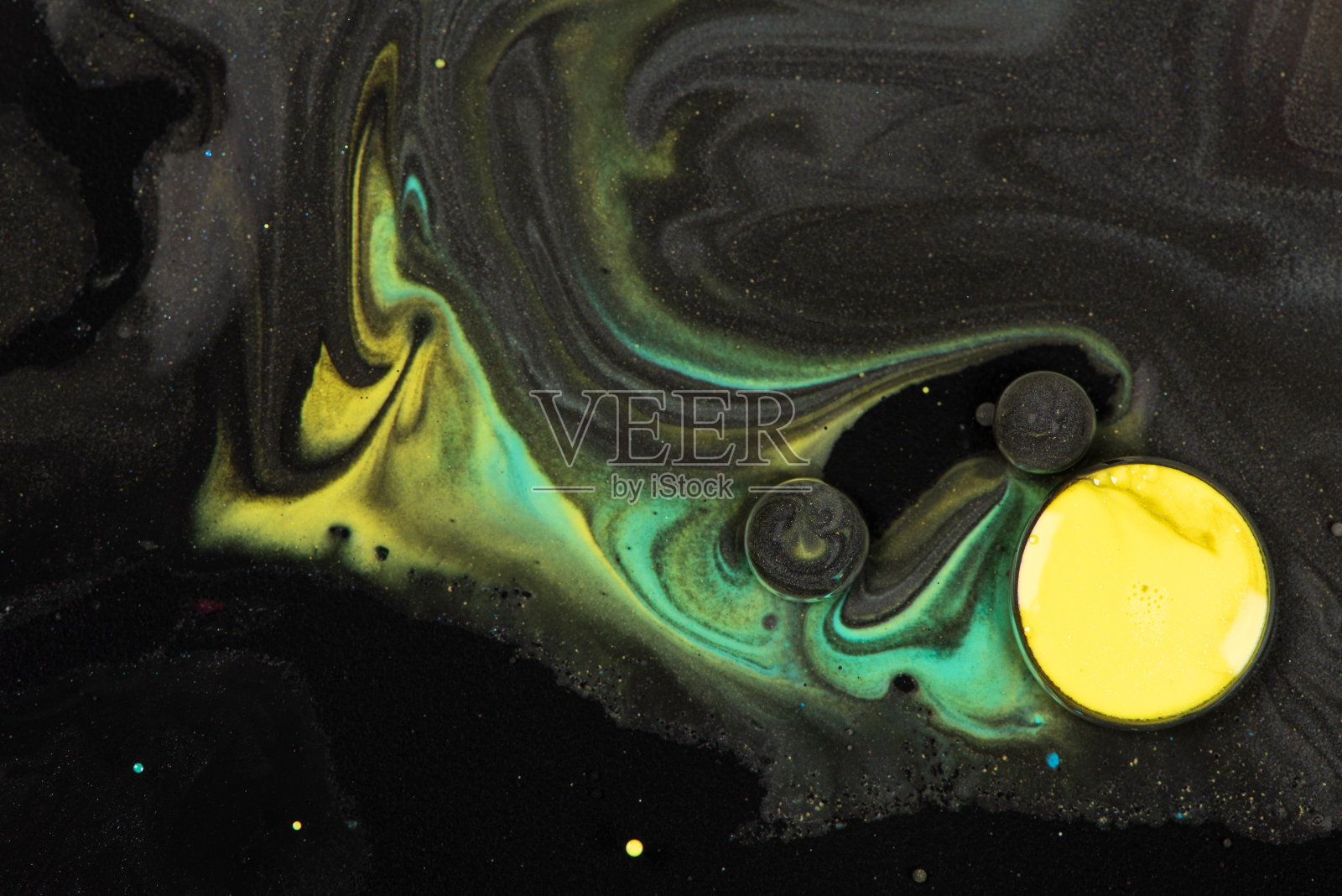 不寻常的抽象画。手绘纹理。液体丙烯画。照片摄影图片