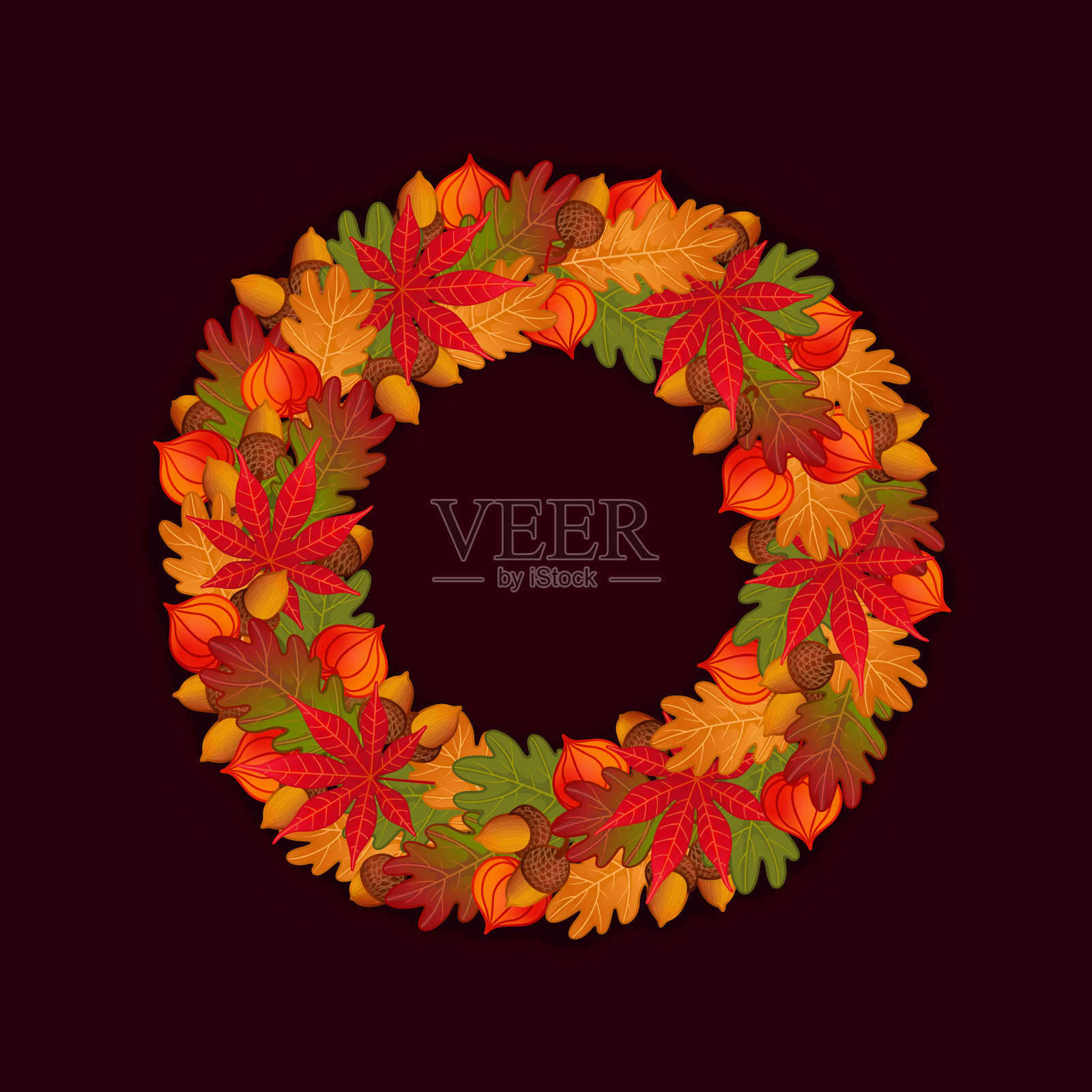 秋天花环3插画图片素材