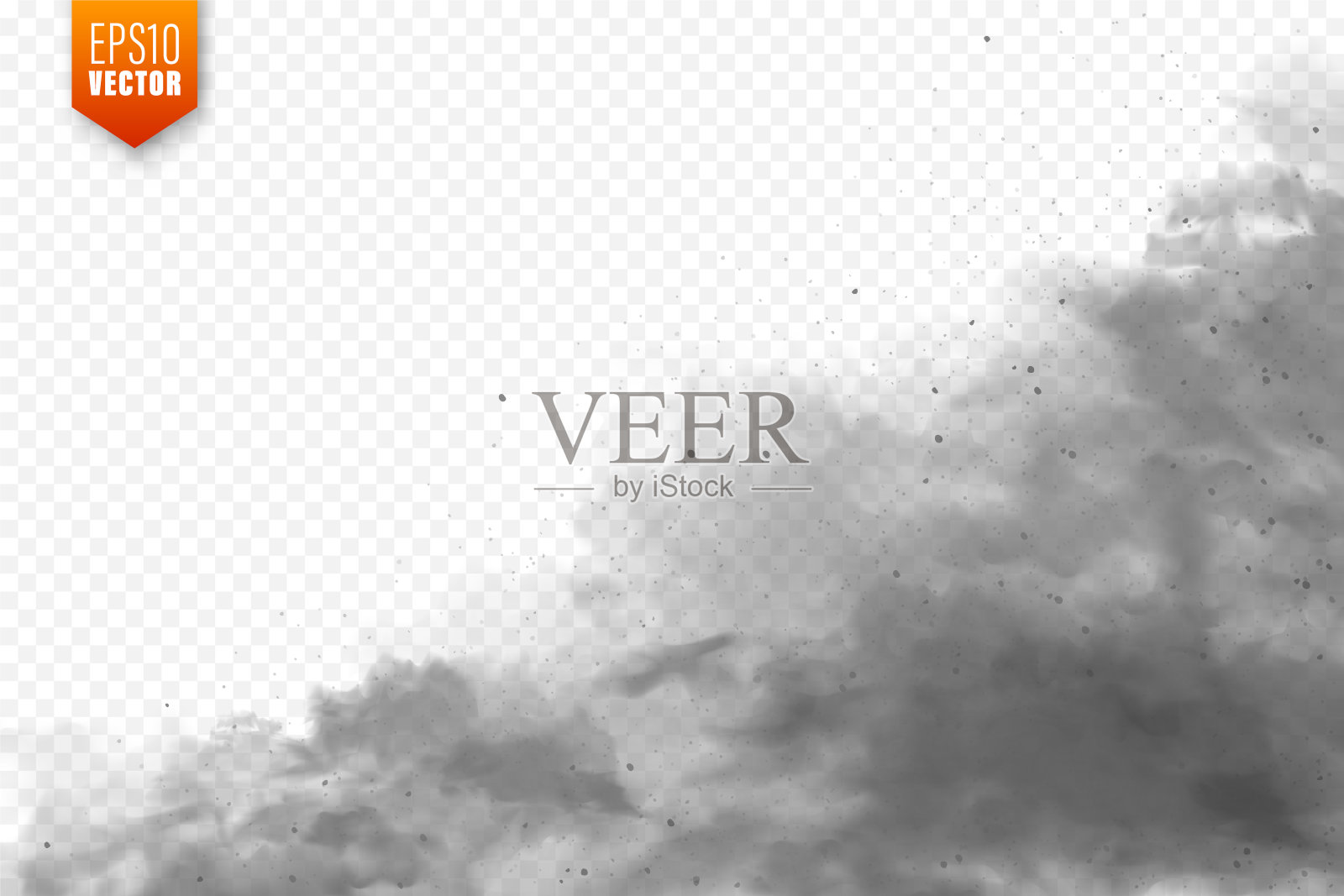 逼真的尘埃云。沙风暴。被污染的空气，烟雾。矢量图设计元素图片