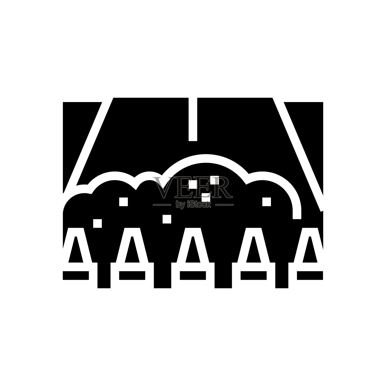 封闭的道路重建字形图标矢量插图插画图片素材