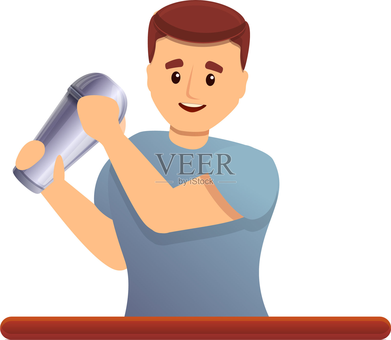 调酒师工作图标卡通风格设计元素图片