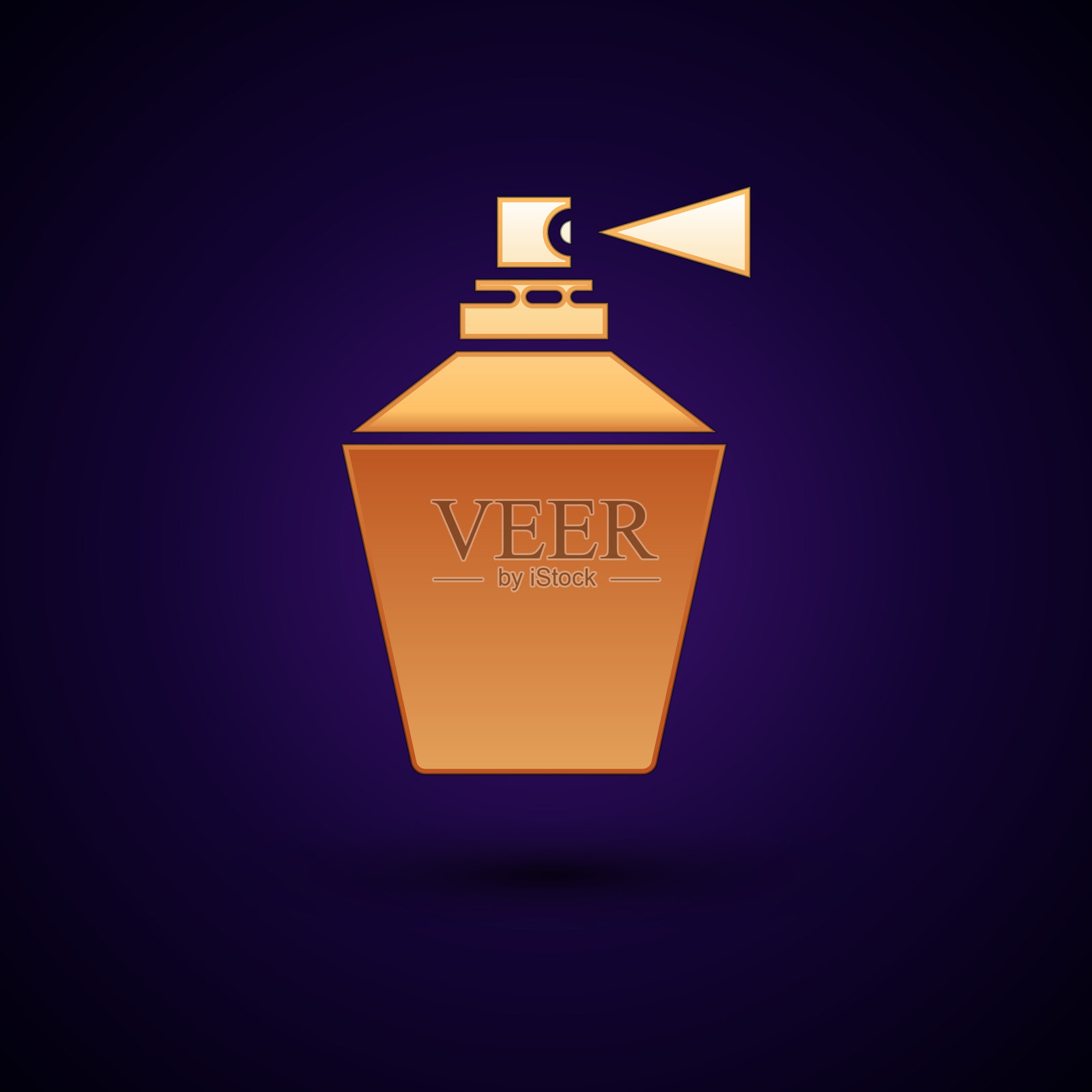 金色香水图标孤立在黑色背景8插画图片素材