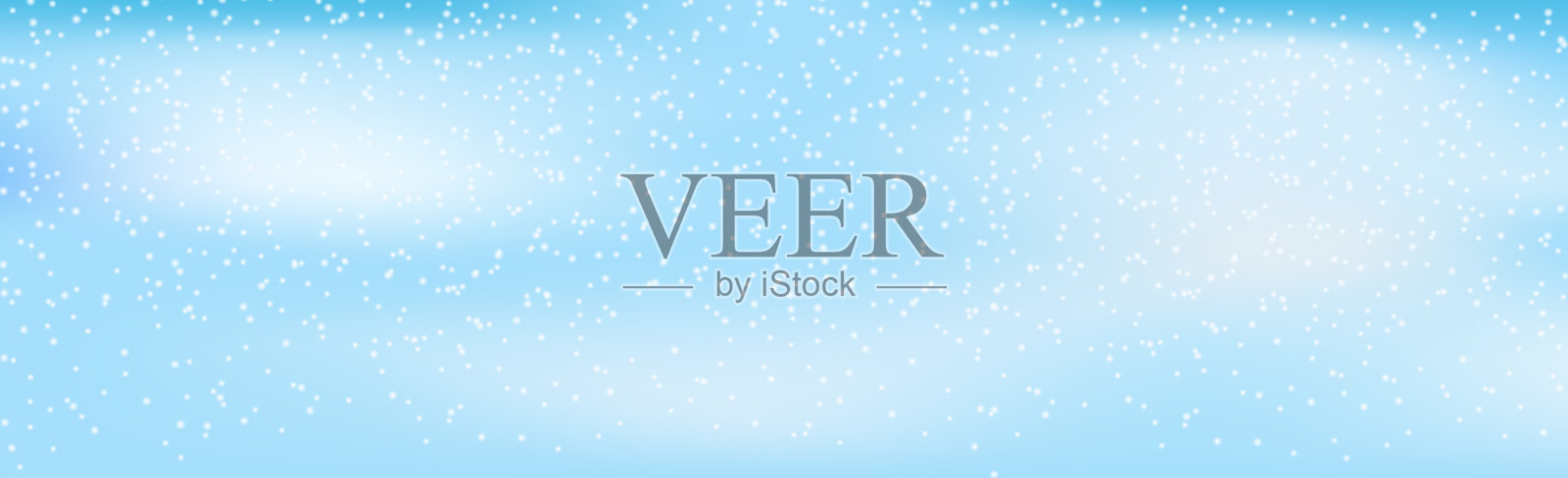 精致的天空背景与飘落的雪花插画图片素材