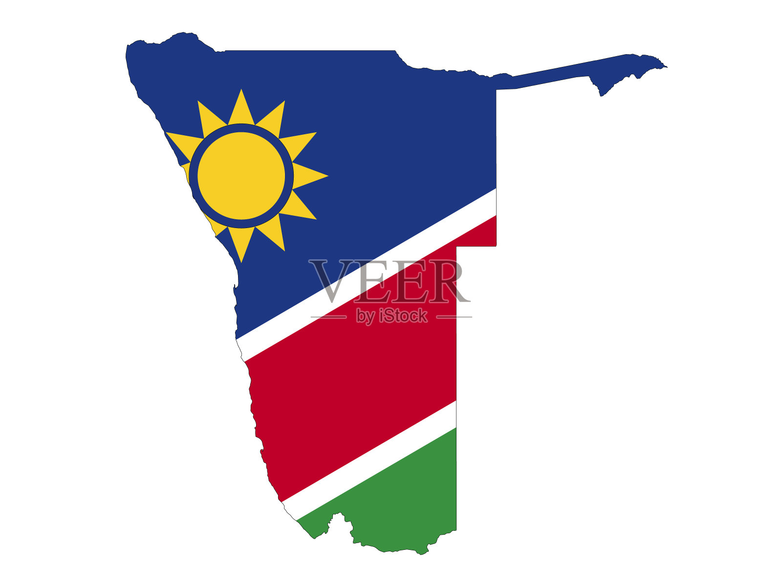 纳米比亚地图和国旗插画图片素材