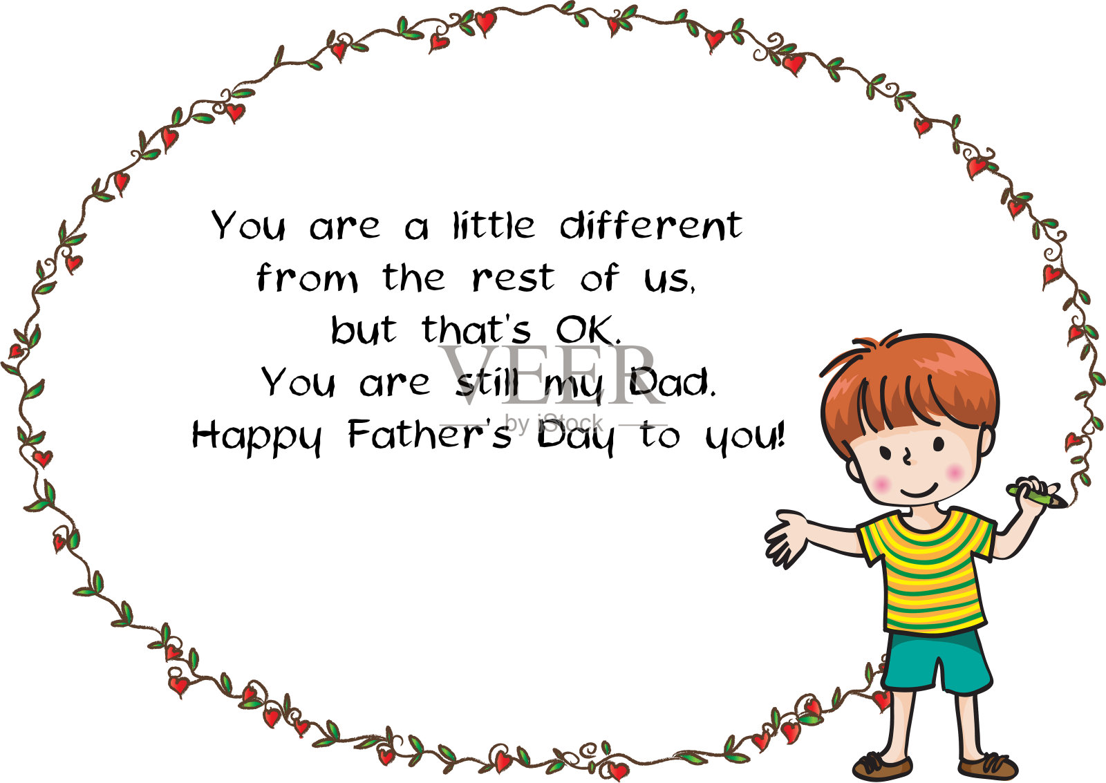 矢量卡通孩子拿着贺卡设计模板素材