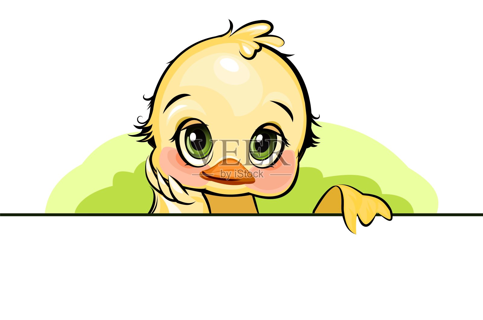 小鸭子。有趣的小鸡。可爱有趣的小鸟宝宝。白色背景上的孤立物体。插图。卡通风格。向量插画图片素材