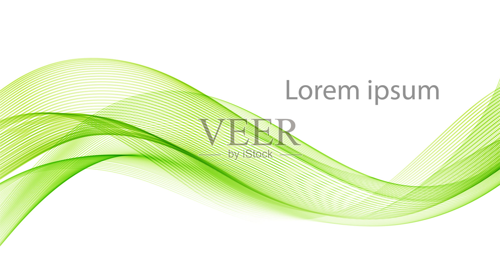 向量绿色抽象波浪设计元素。烟行插画图片素材