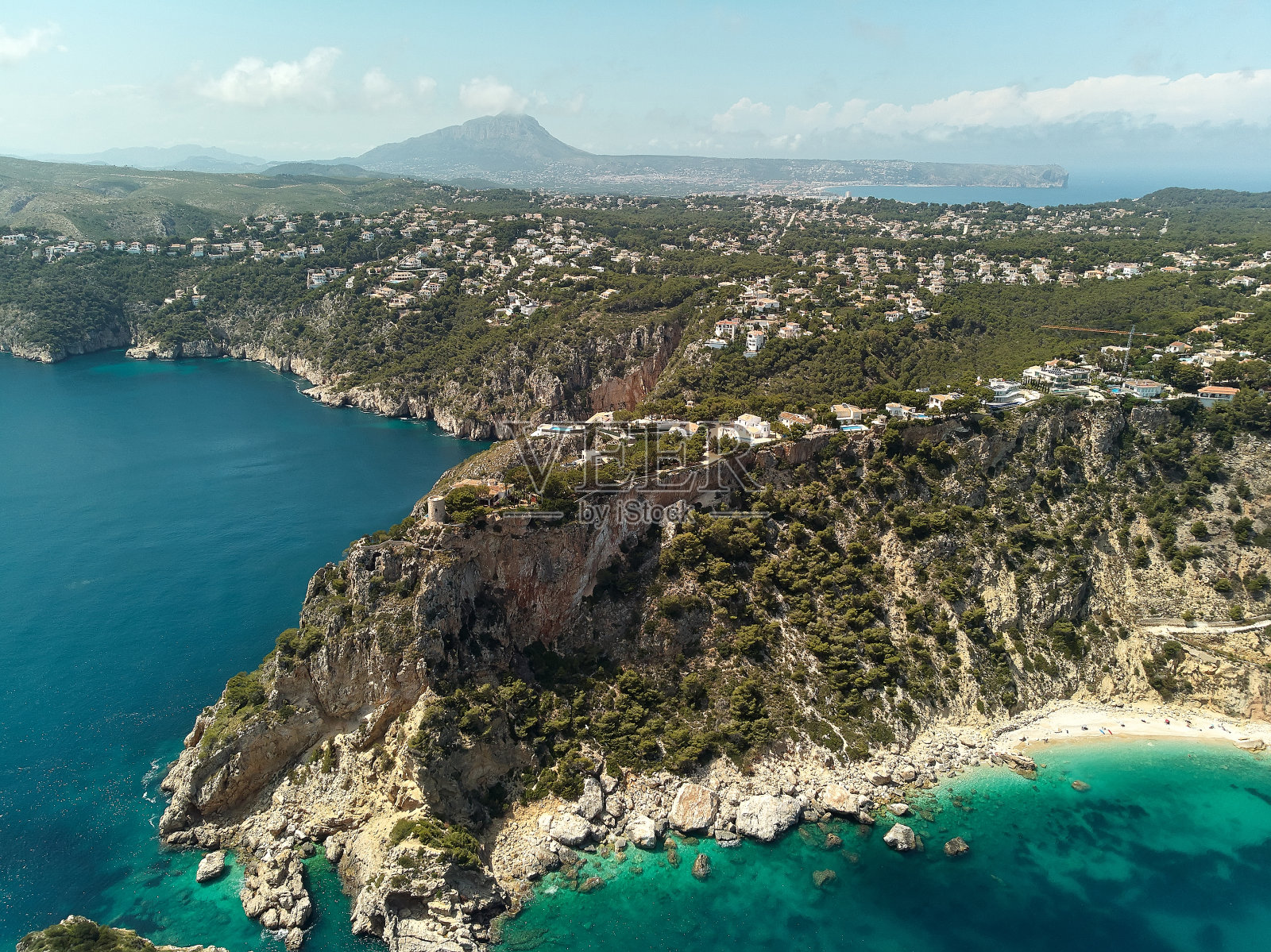 空中风景如画的安博罗海滩。爪哇，科斯塔布兰卡，西班牙照片摄影图片