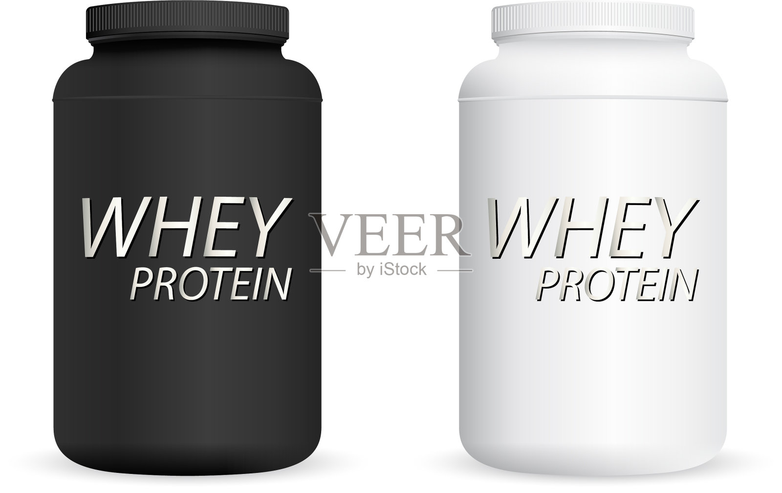 乳清蛋白黑白瓶定运动插画图片素材