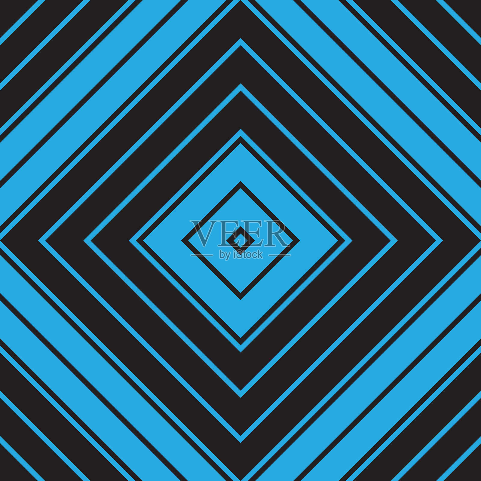 蓝色菱形斜条纹无缝图案插画图片素材