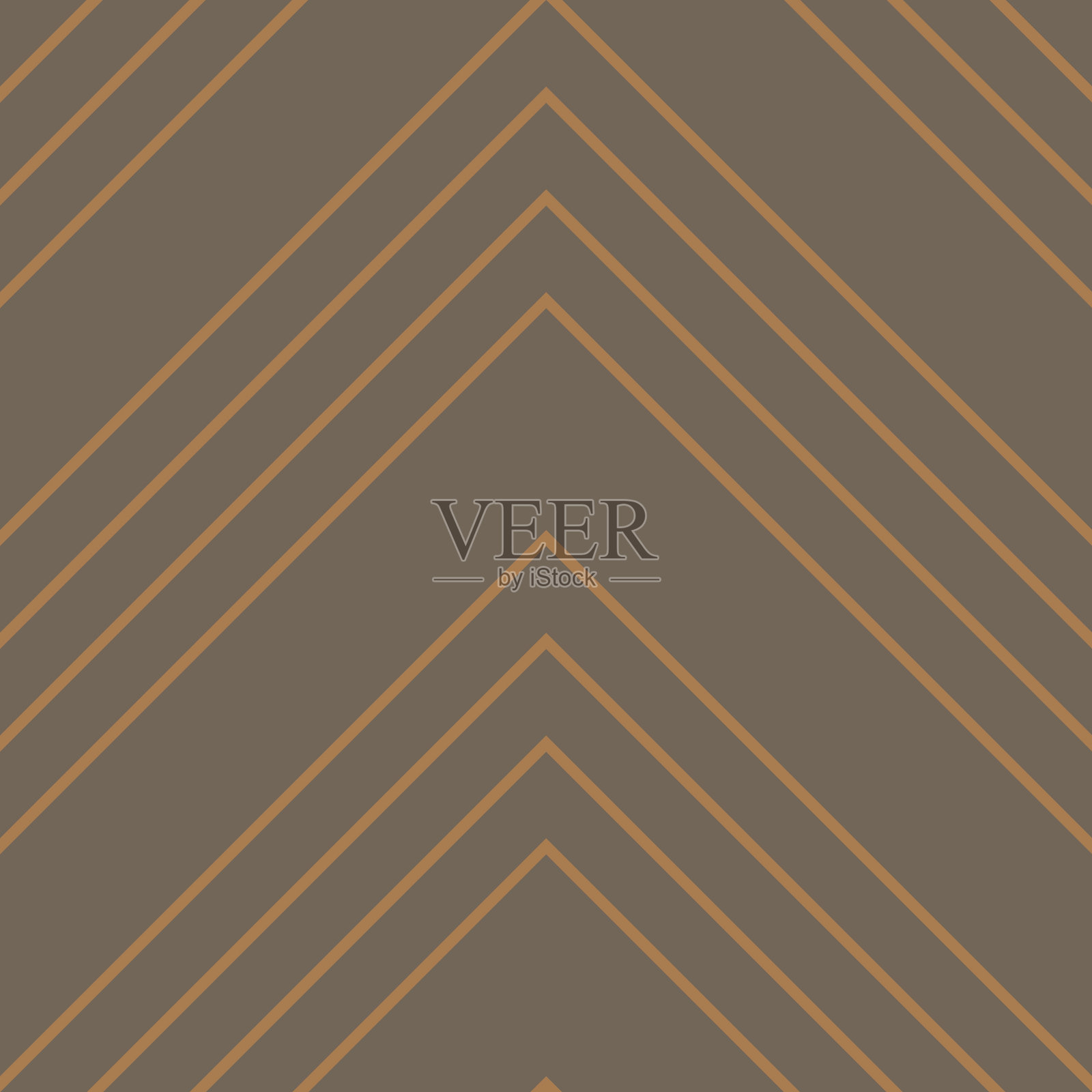 褐色深褐色的人字形条纹无缝图案插画图片素材
