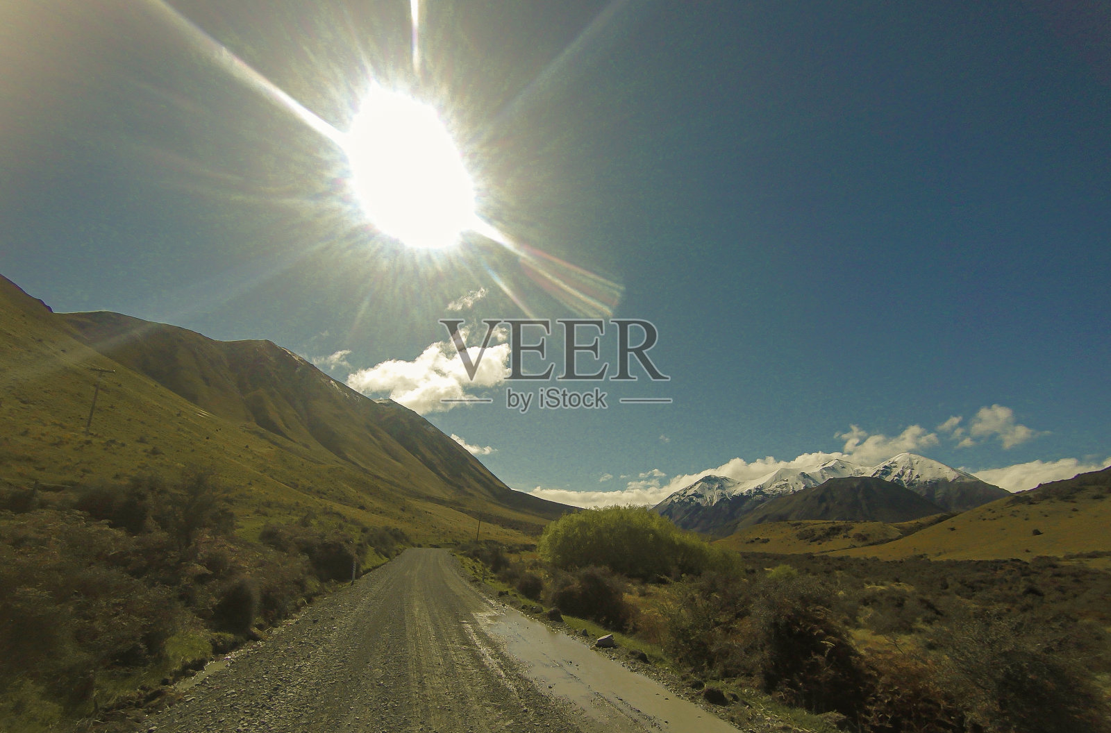 全景景观，山和天空背景照片摄影图片